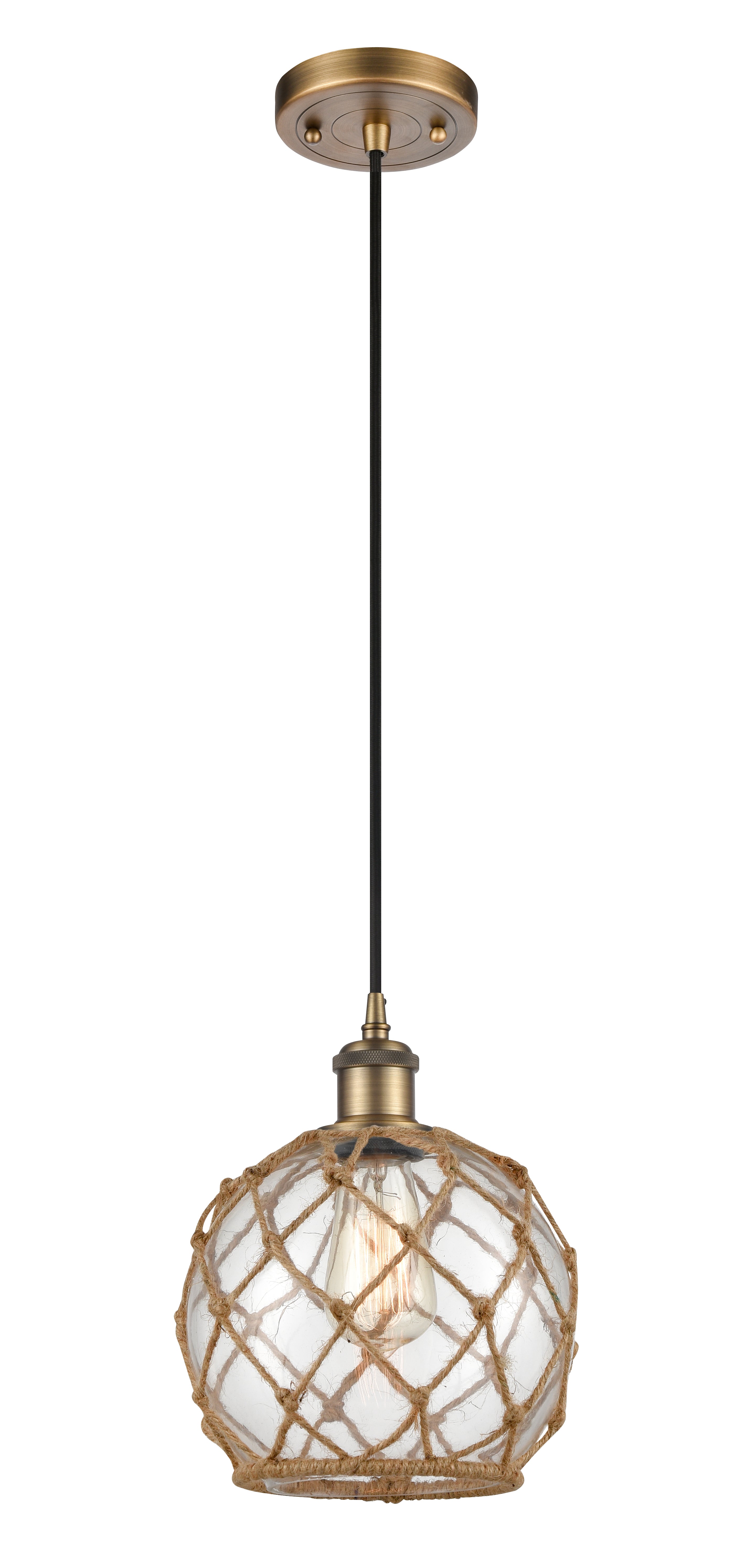 Ballston Mini Pendant Cast Brass 8 Inch