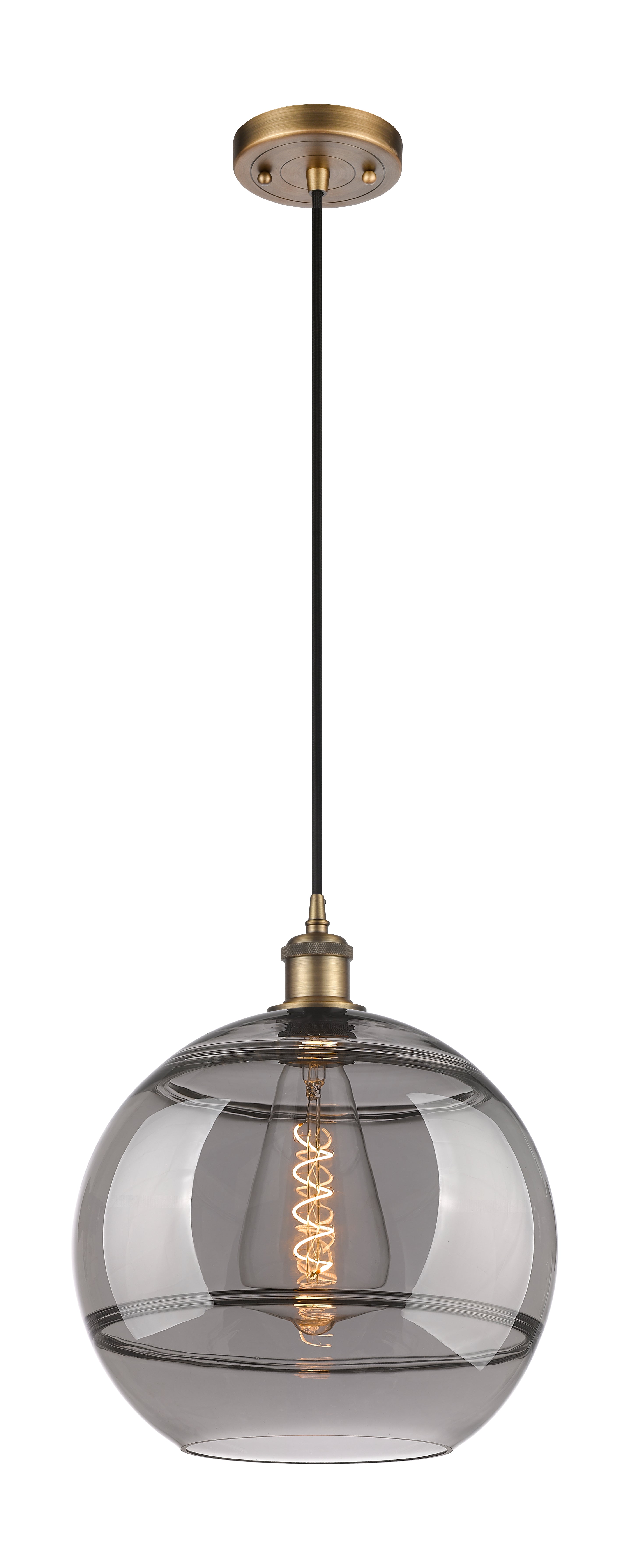 Ballston Mini Pendant Antique Brass Glass