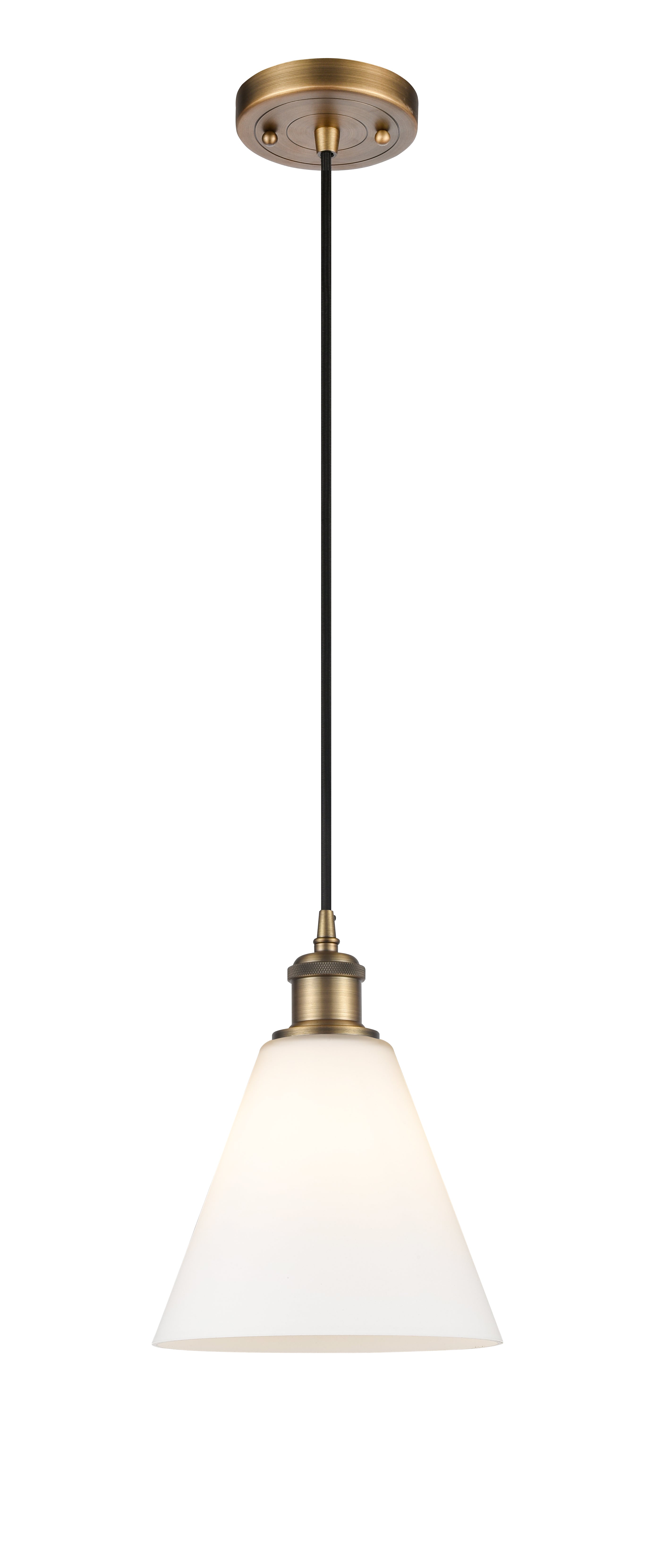 Ballston Mini Pendant 8 Inch Antique Brass