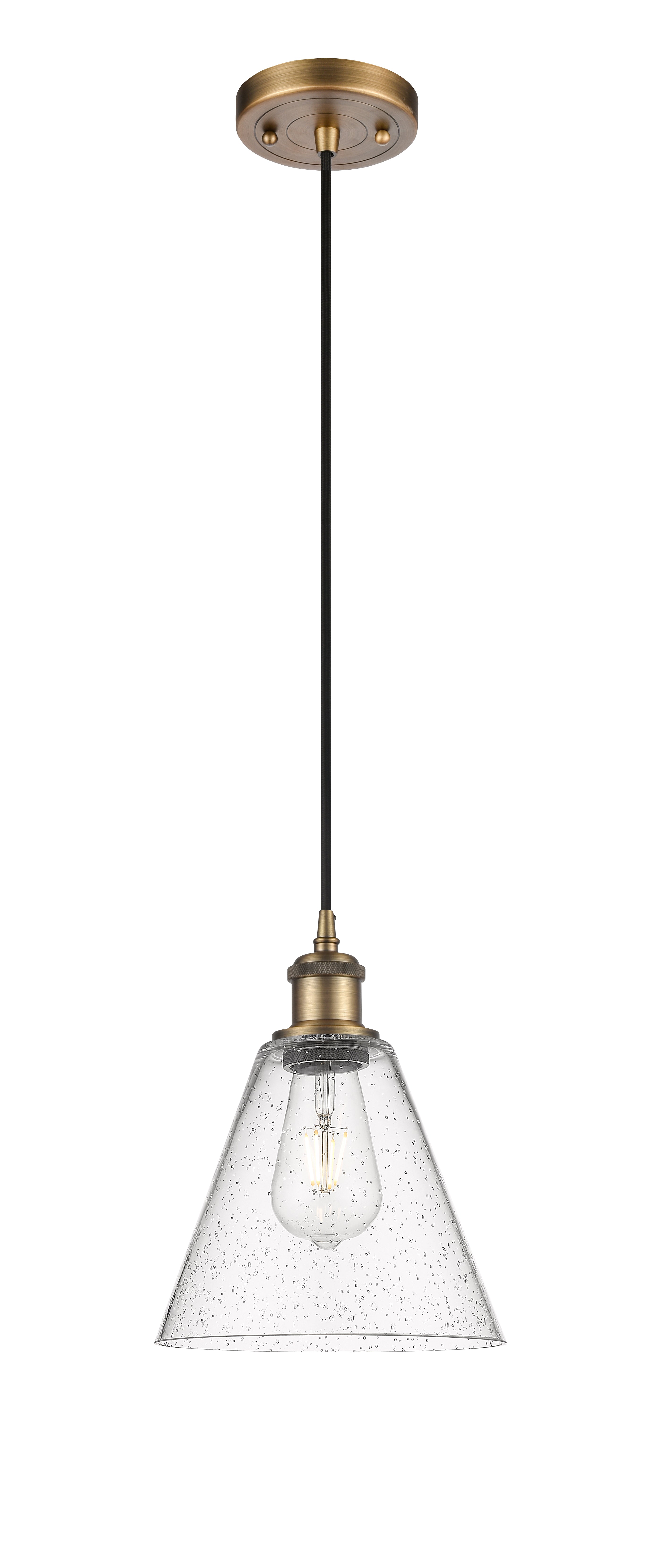 Ballston Mini Pendant Antique Brass Glass