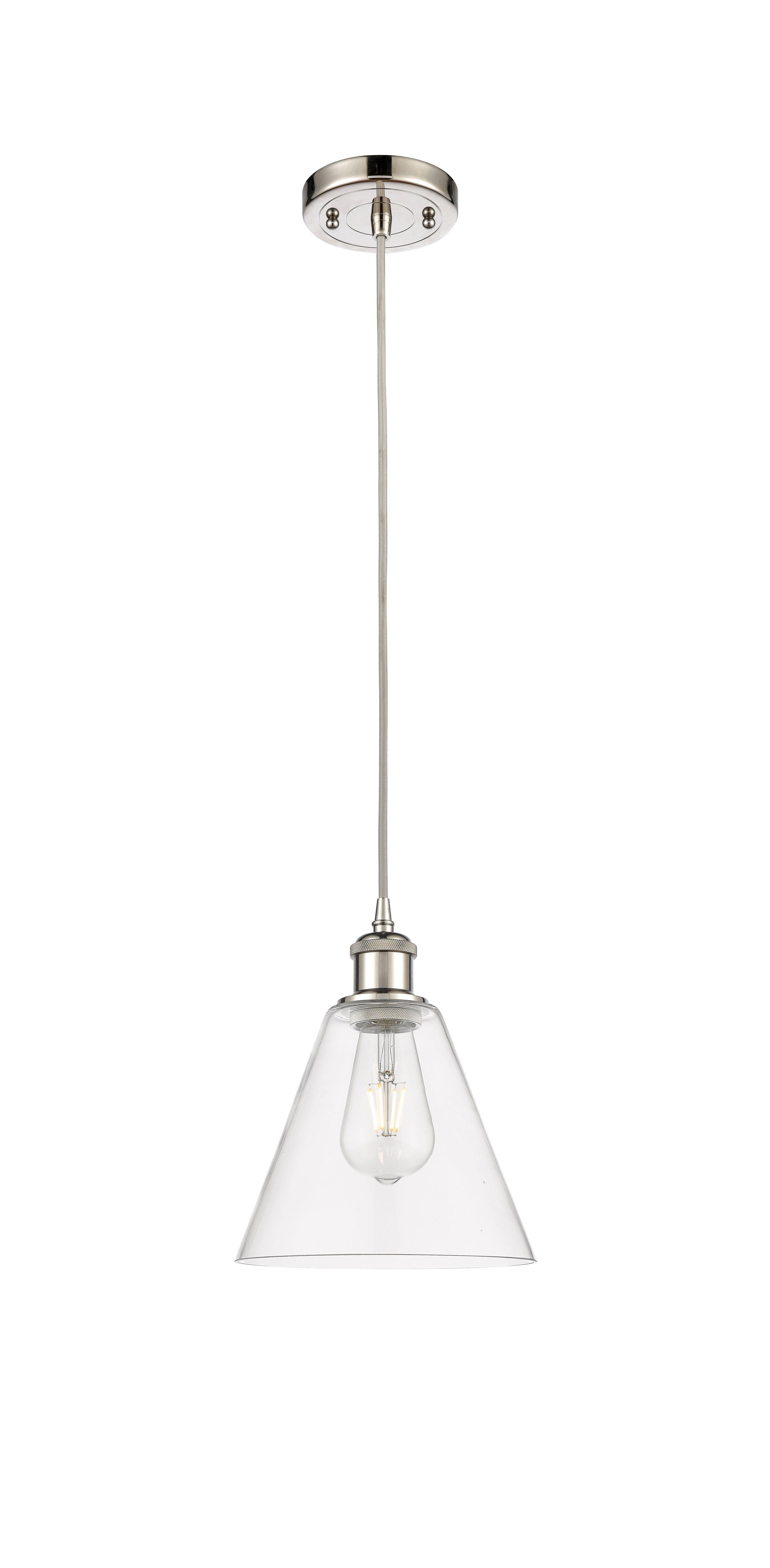 Ballston Mini Pendant 8 Inch Antique Brass