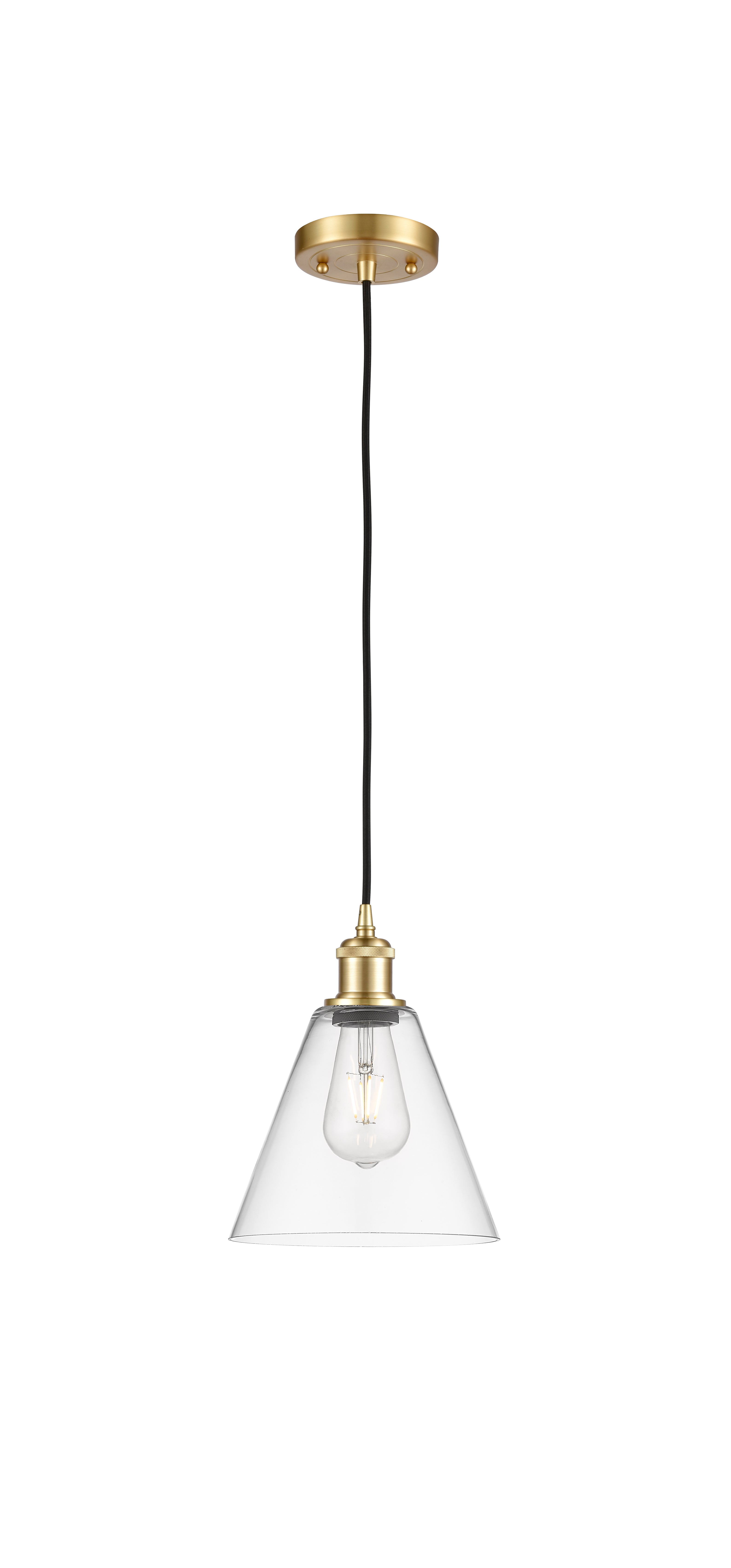 Ballston Mini Pendant 8 Inch Antique Brass