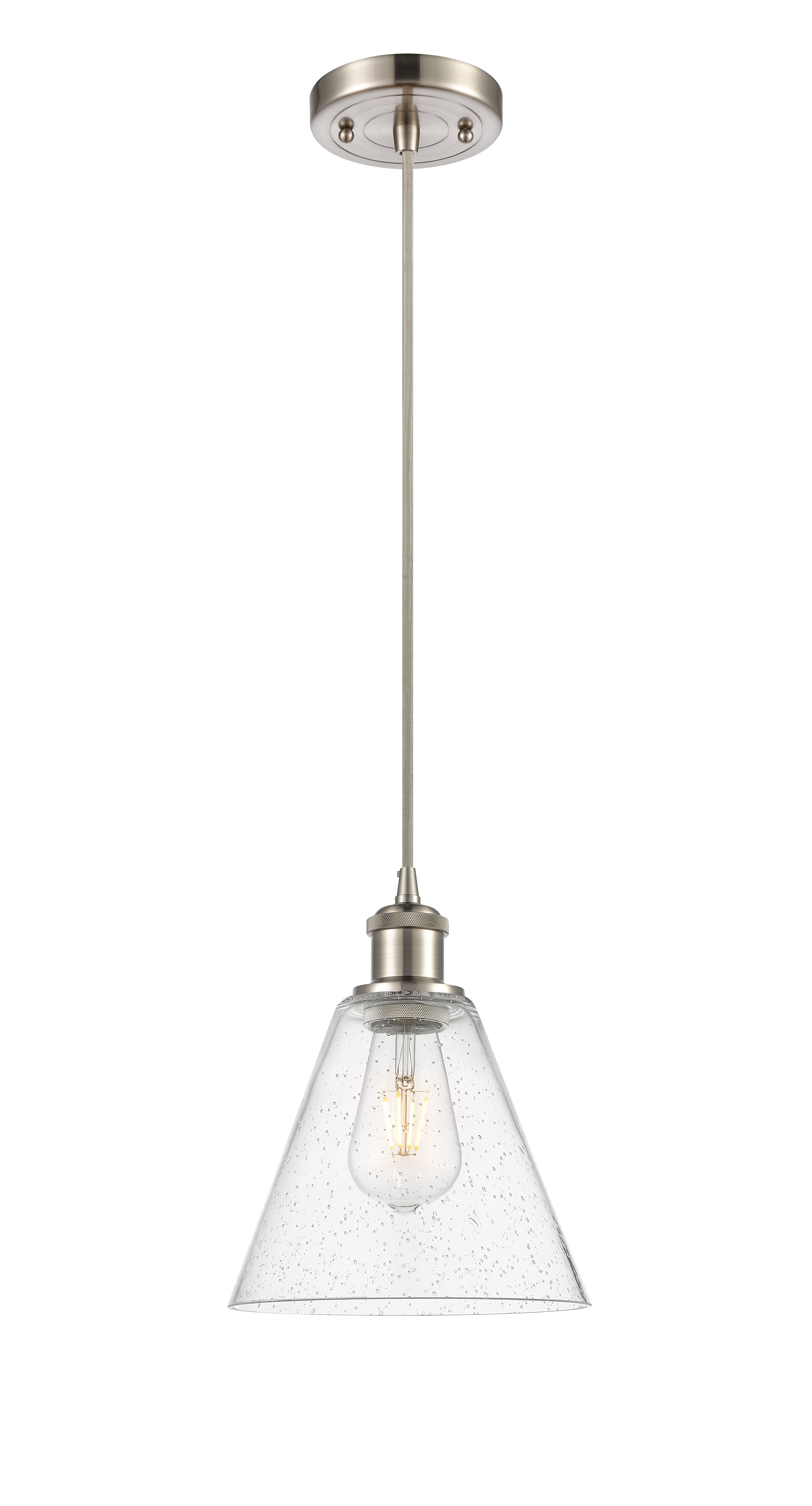 Ballston Mini Pendant 8 Inch Antique Brass