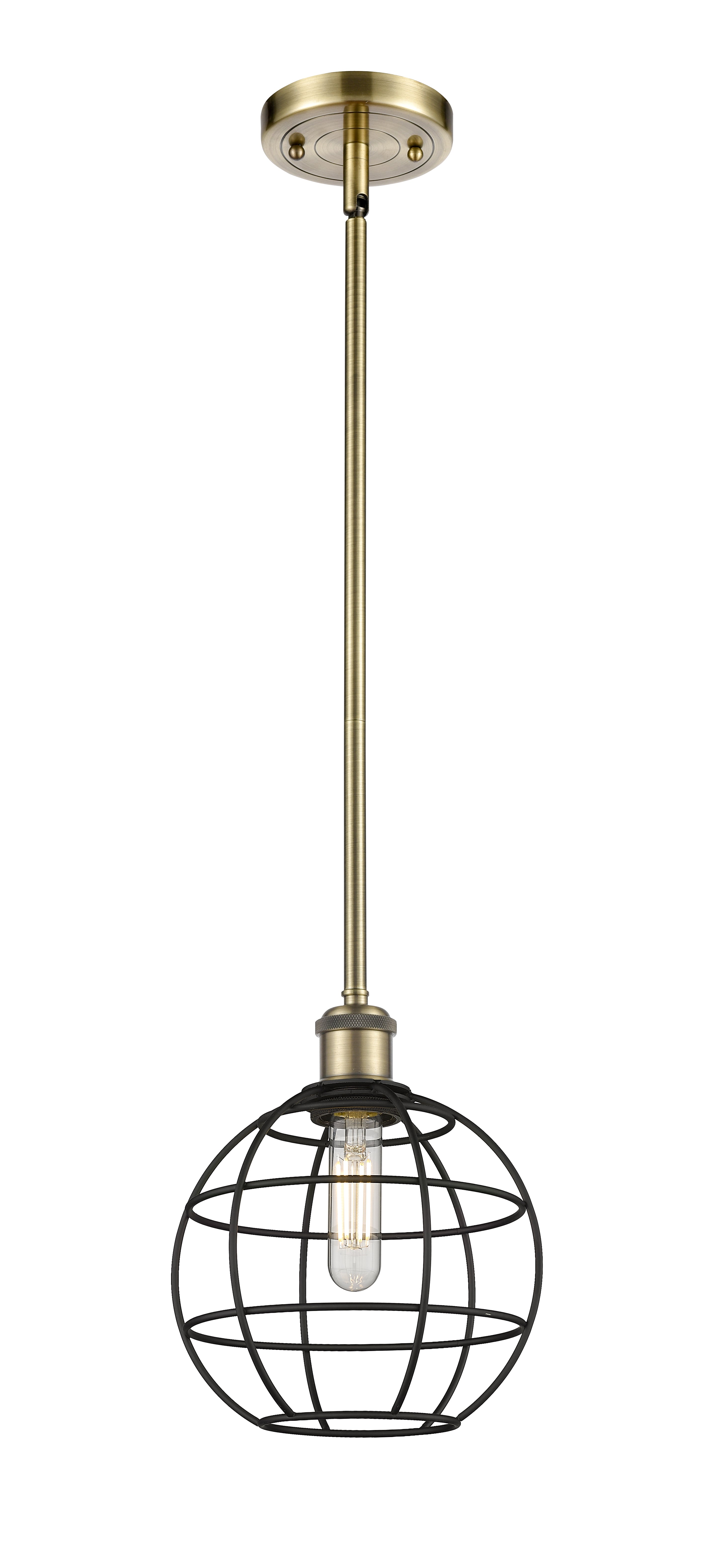 Ballston Mini Pendant Antique Brass 8 Inch