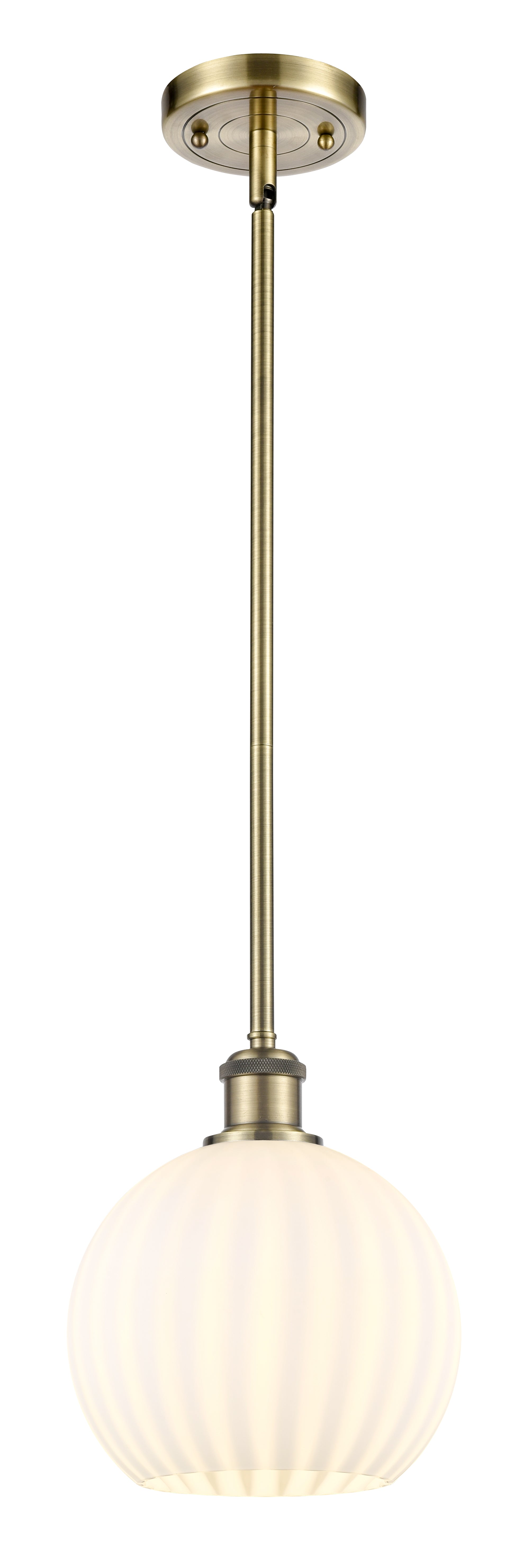 Ballston Mini Pendant Brass 8 Inch Dimmable