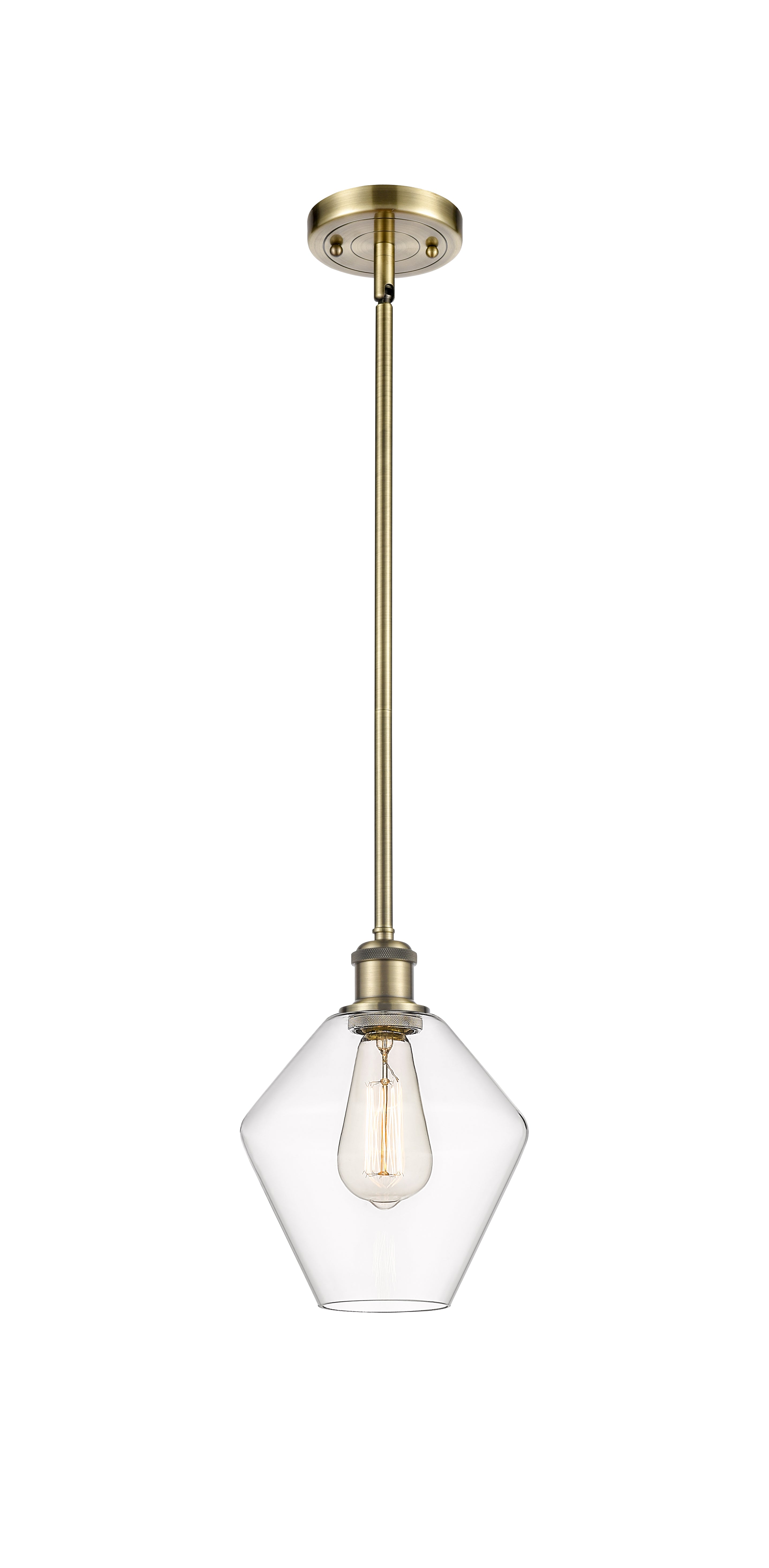 Ballston Mini Pendant Antique Brass 8 Inch