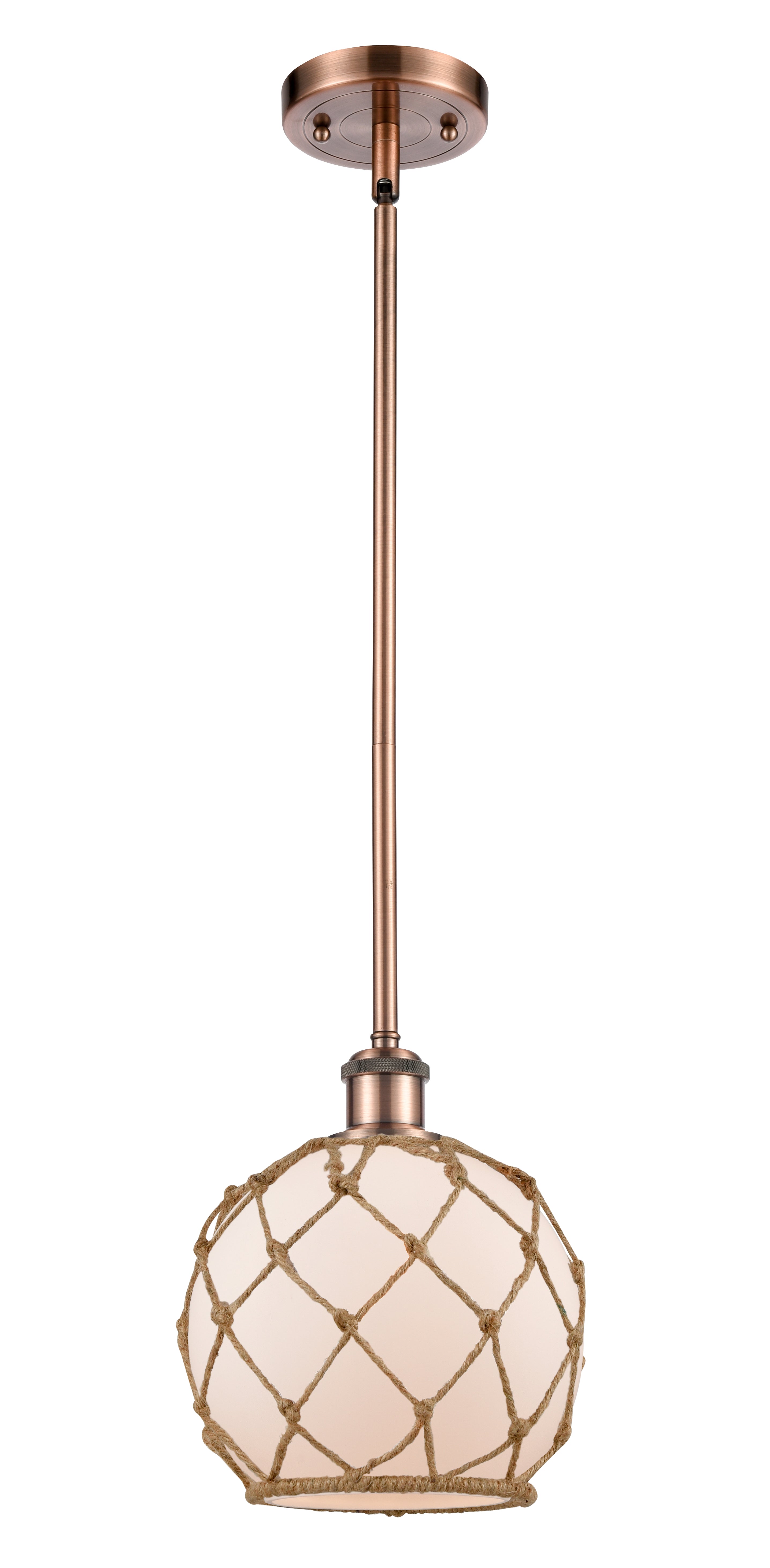Ballston Mini Pendant Antique Brass 8 Inch