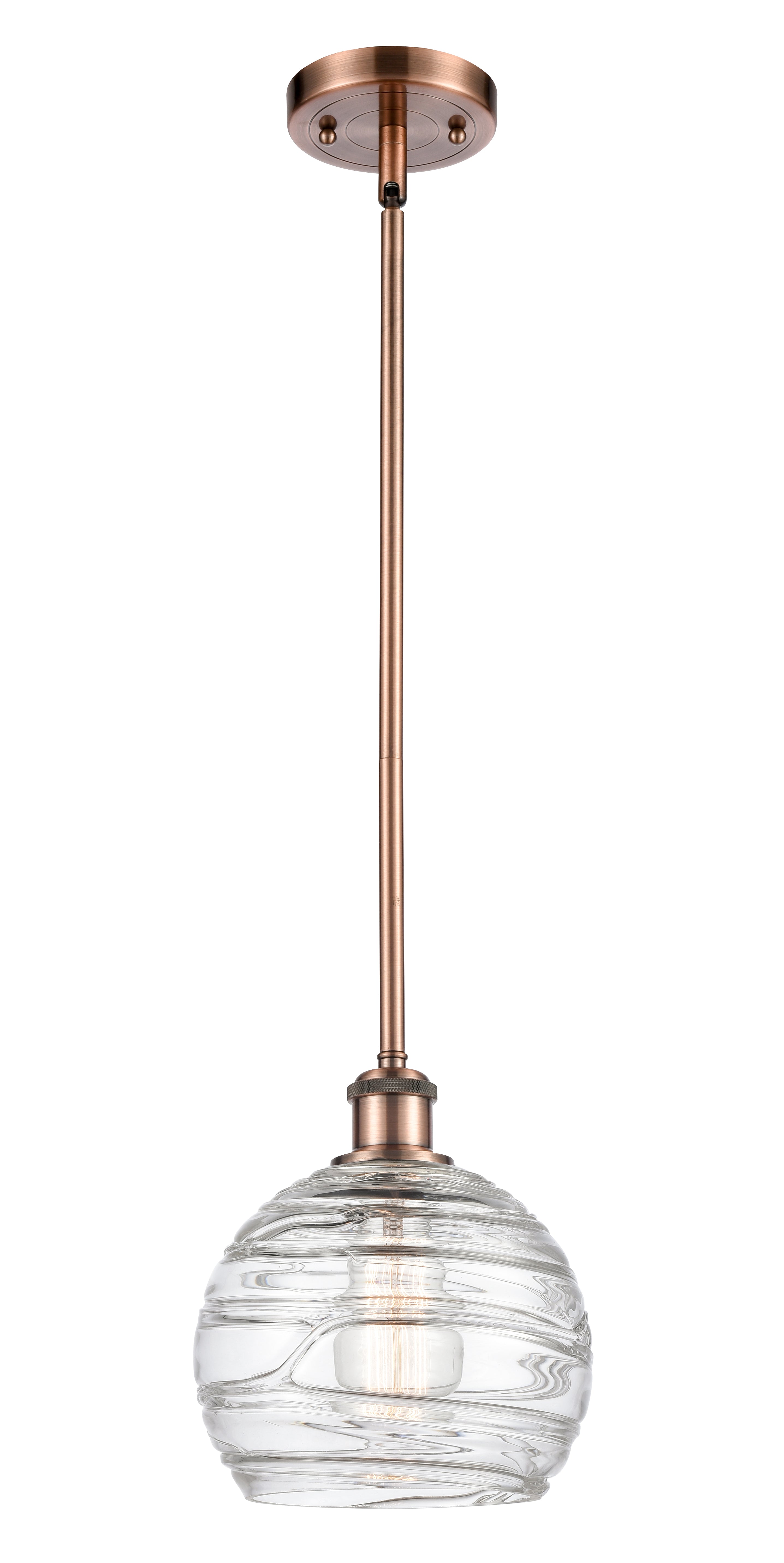 Ballston Mini Pendant Antique Brass 8 Inch
