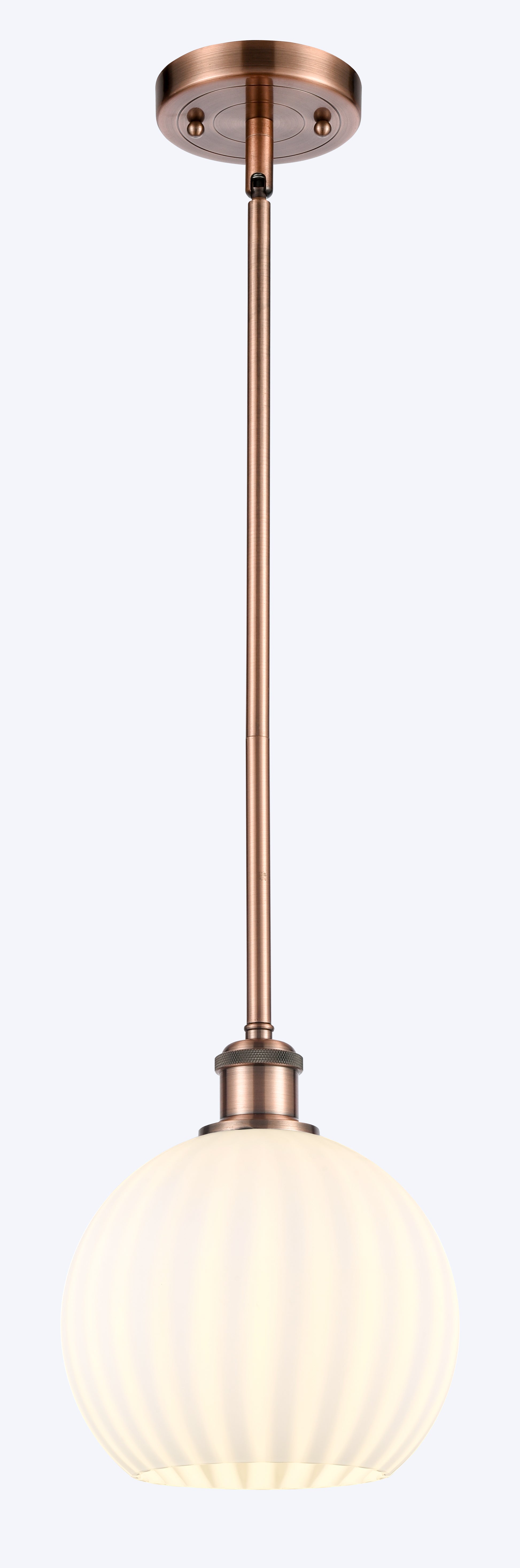 Ballston Mini Pendant Brass 8 Inch Dimmable