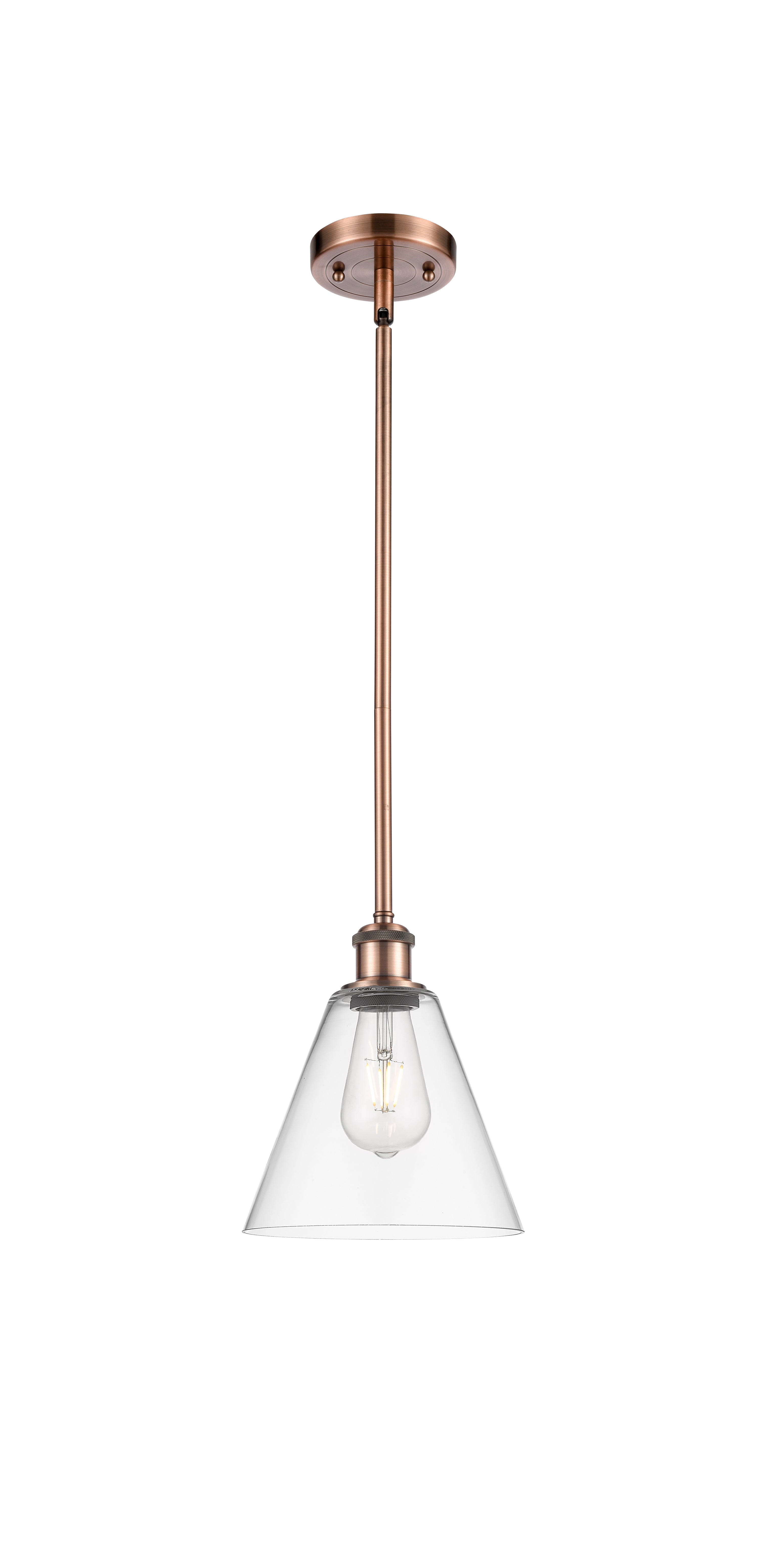 Ballston Mini Pendant Antique Brass 8 Inch