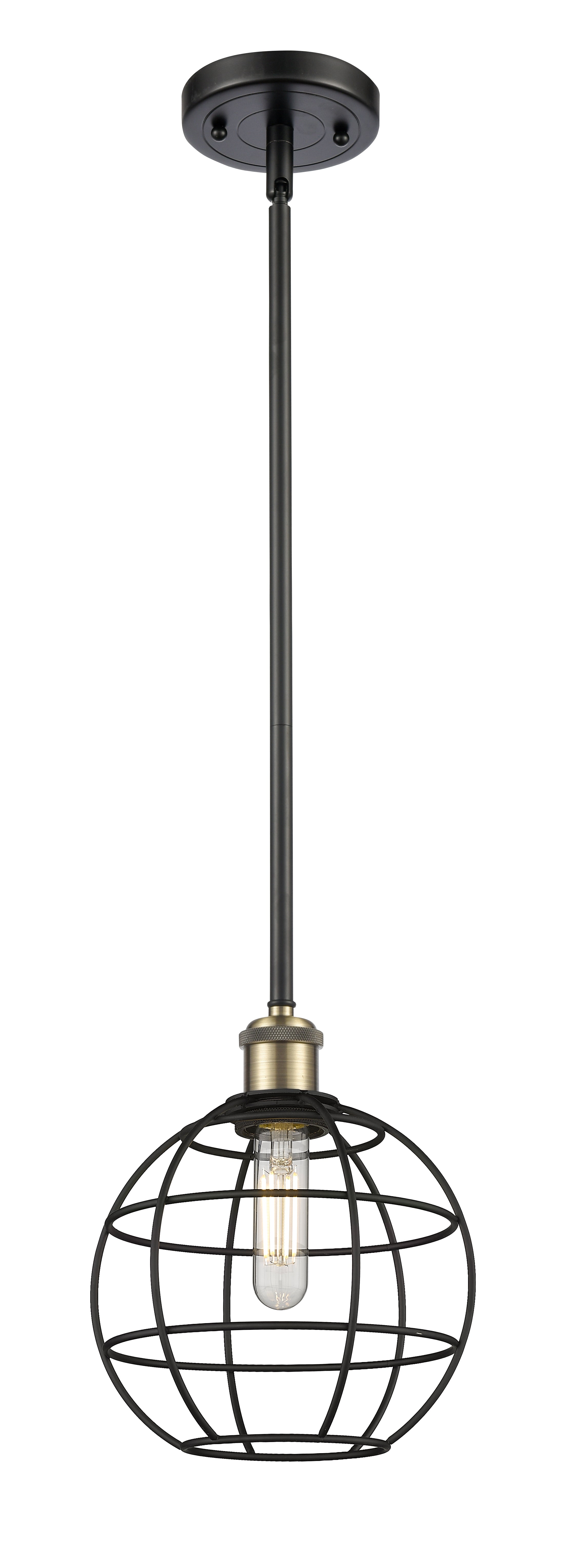 Ballston Mini Pendant Antique Brass 8 Inch