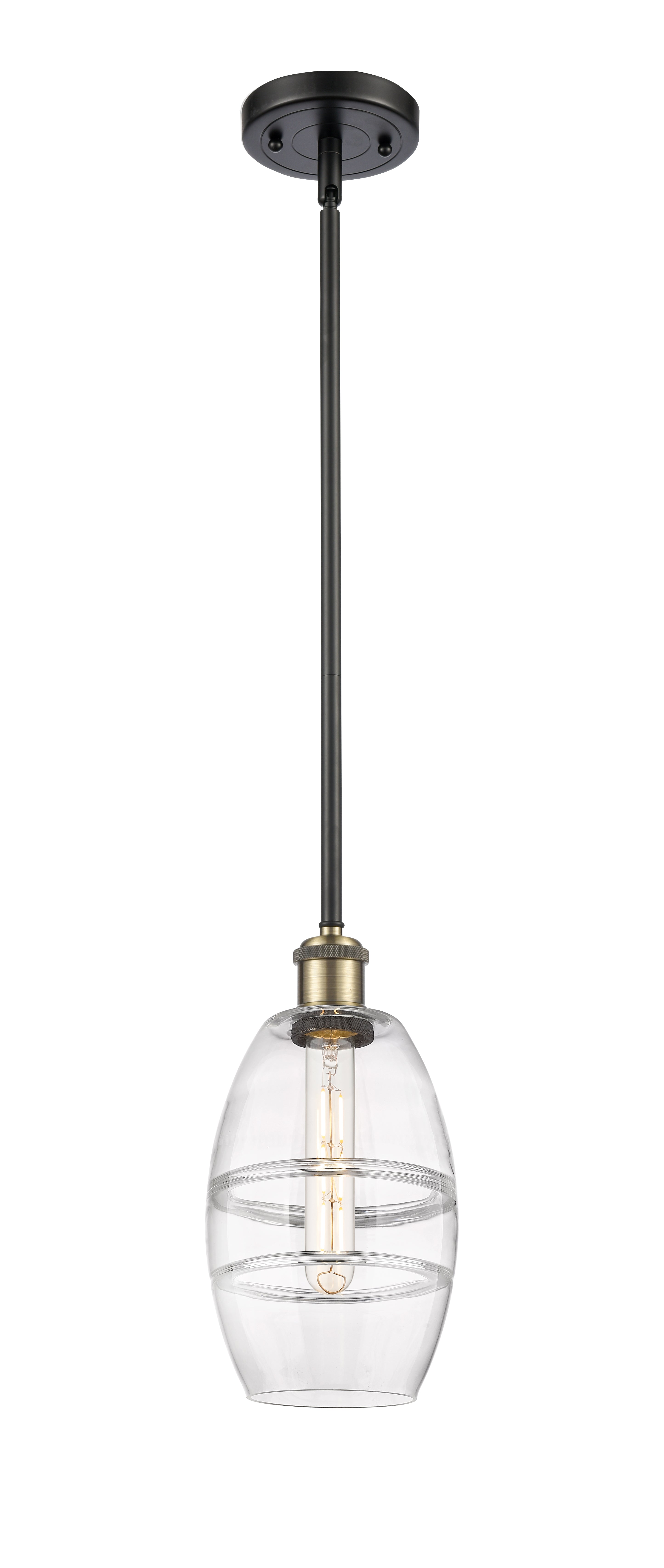 Ballston Mini Pendant Antique Brass Glass