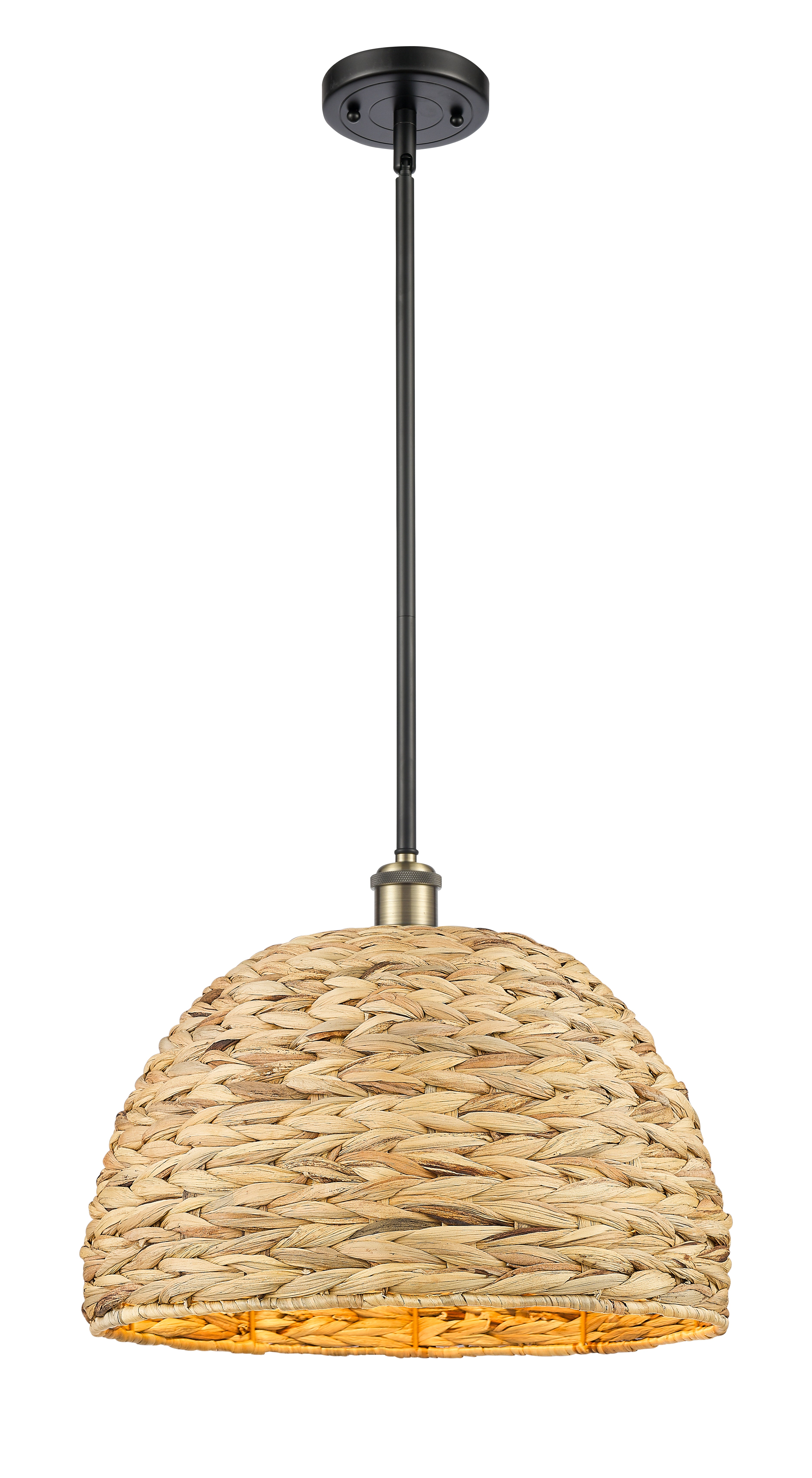 Ballston Mini Pendant Woven Antique Brass