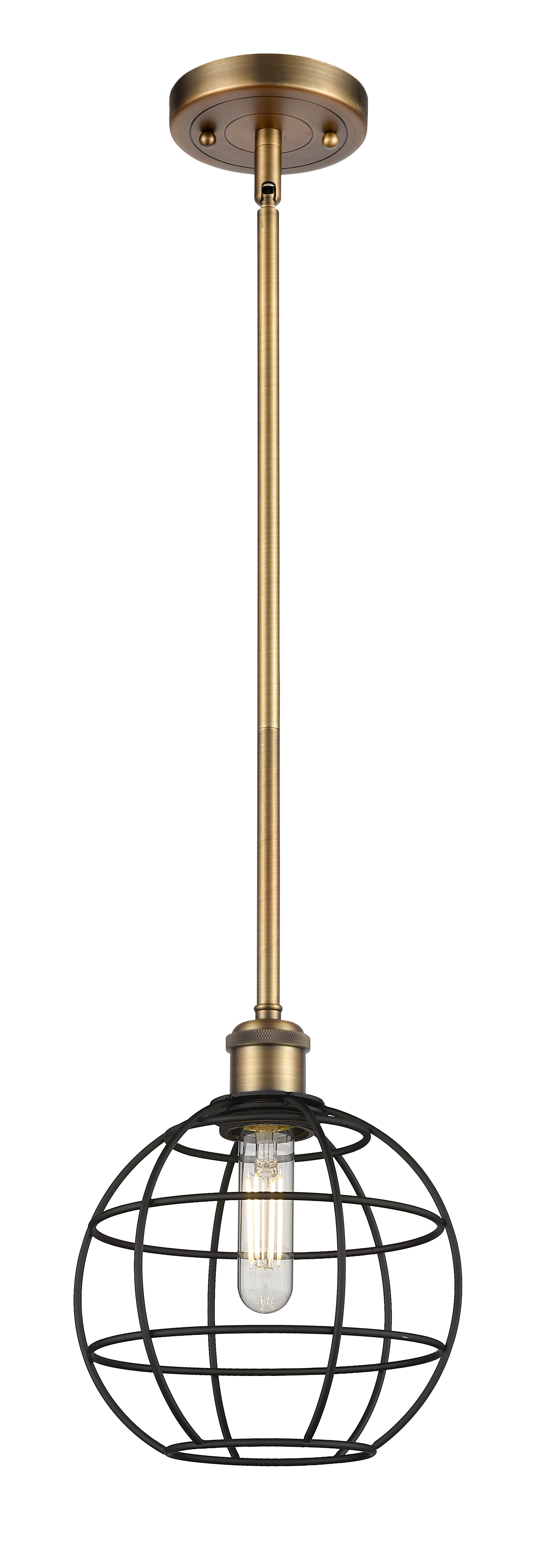 Ballston Mini Pendant Antique Brass 8 Inch