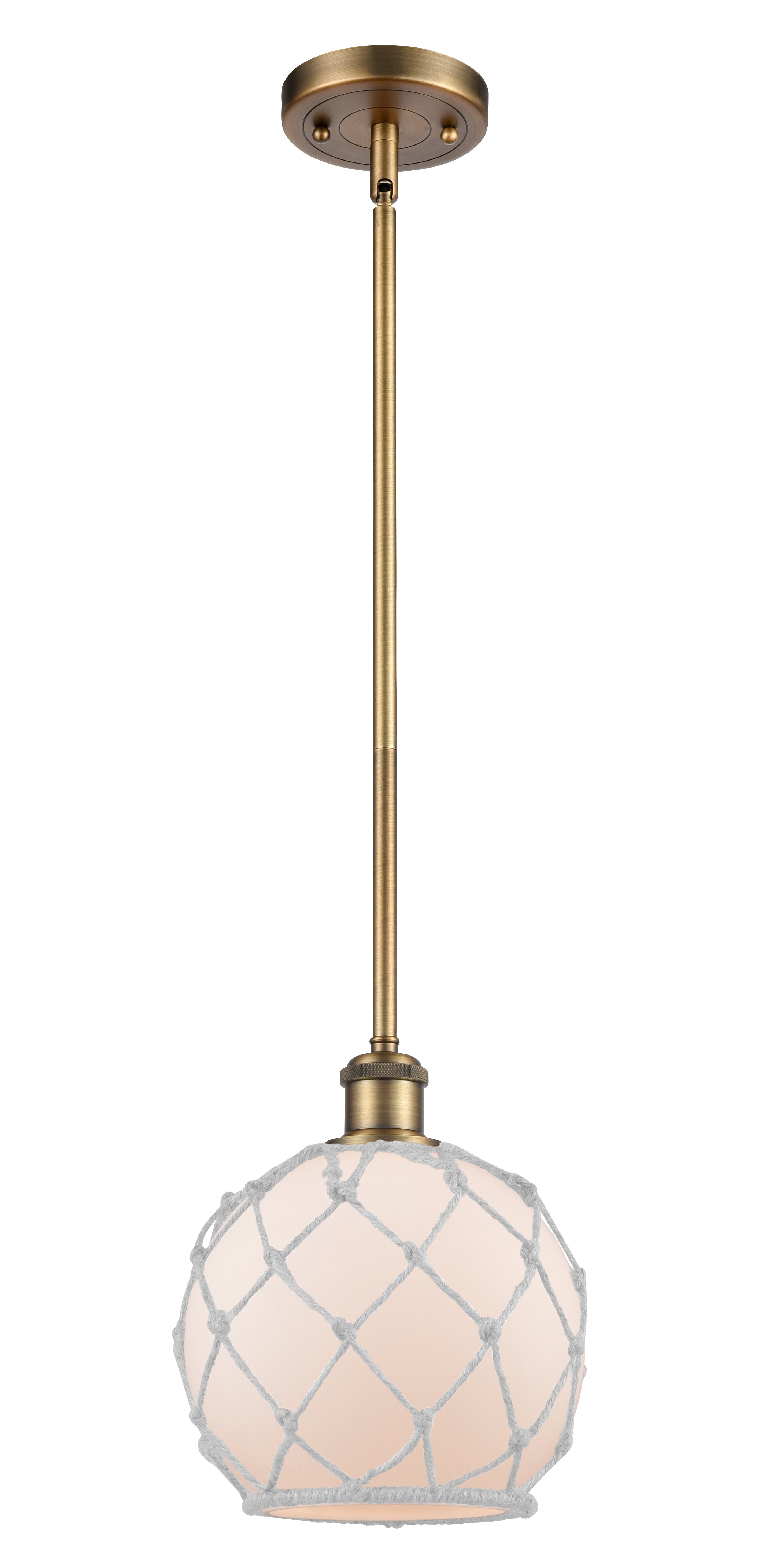Ballston Mini Pendant Antique Brass 8 Inch