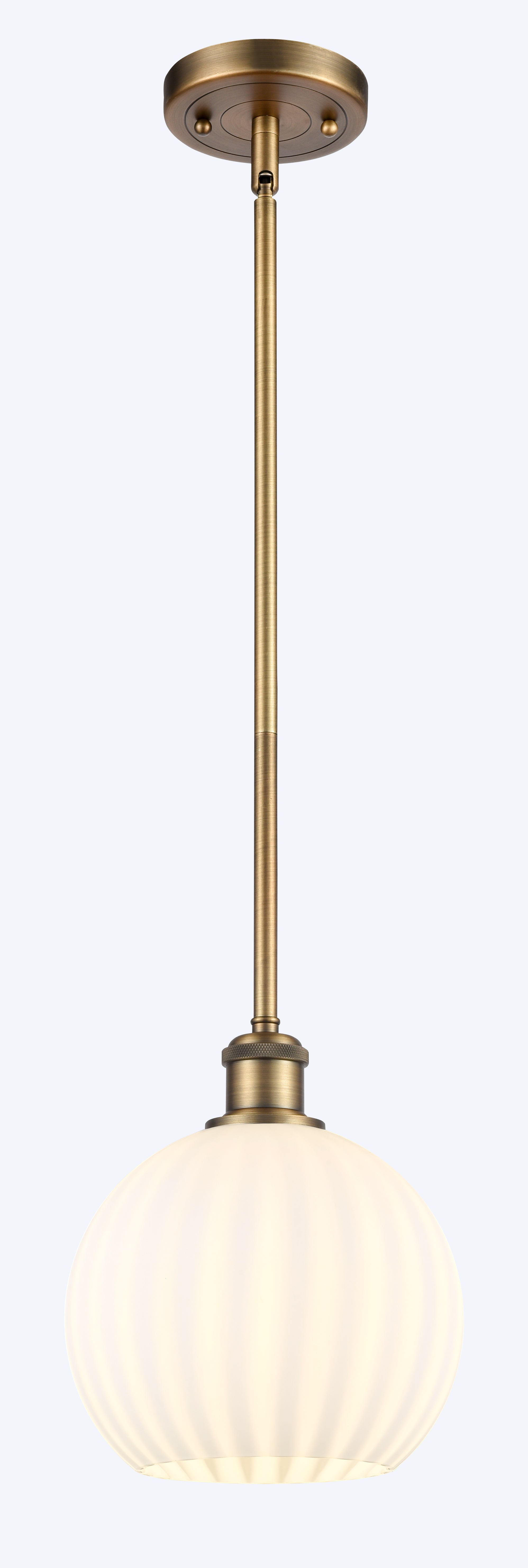 Ballston Mini Pendant Brass 8 Inch Dimmable