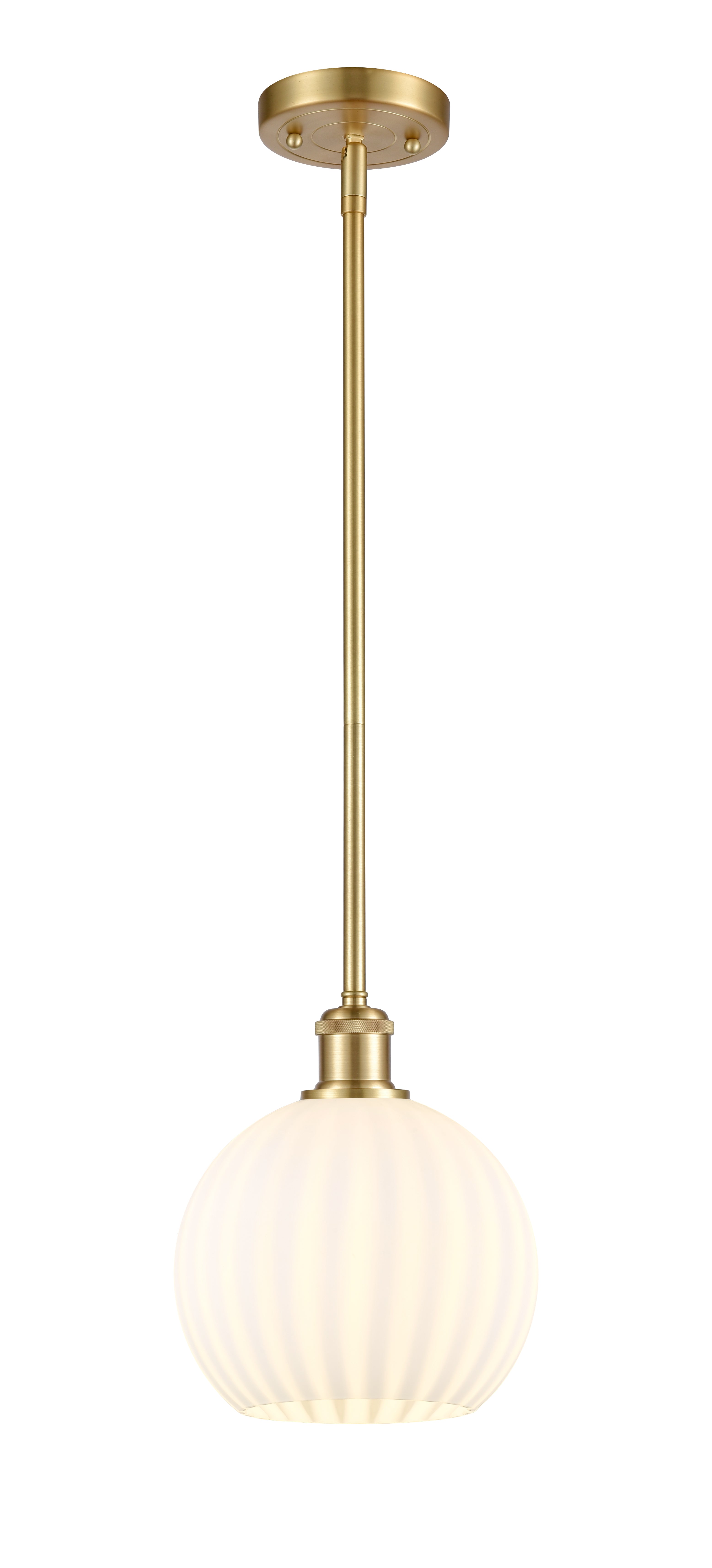 Ballston Mini Pendant Brass 8 Inch Dimmable