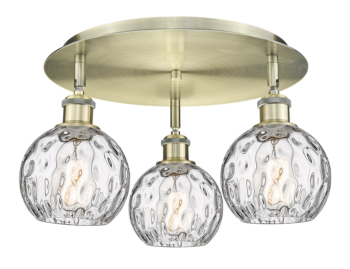 Athens Water Glass 18-Inch 3-Light Semi-Flush Mount