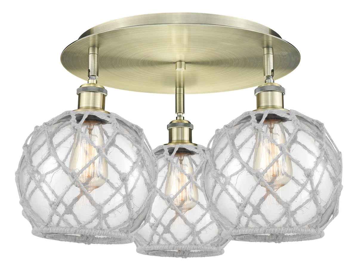 Farmhouse Rope 20-Inch 3-Light Semi-Flush Mount
