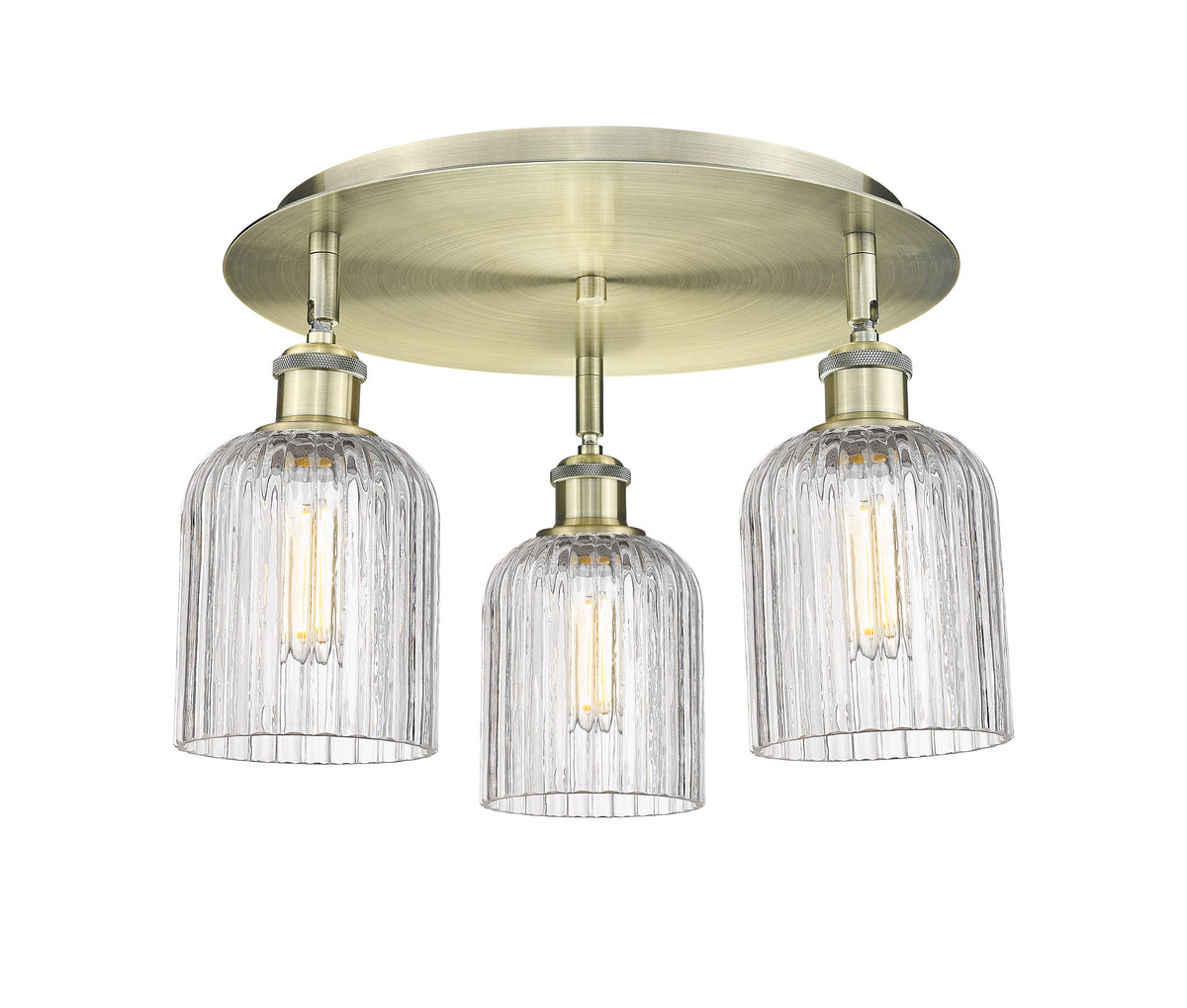 Bridal Veil 17-Inch 3-Light Semi-Flush Mount 5-Inch Shade