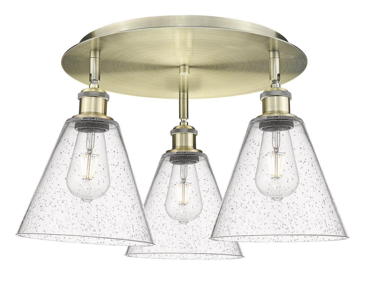 Berkshire Glass 20-Inch 3-Light Semi-Flush Mount