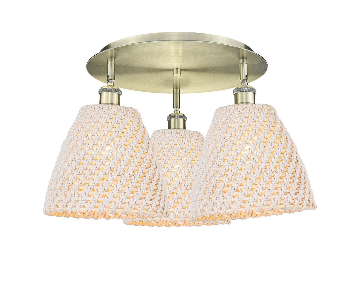 Bristol Natural 21-Inch 3-Light Semi-Flush Mount