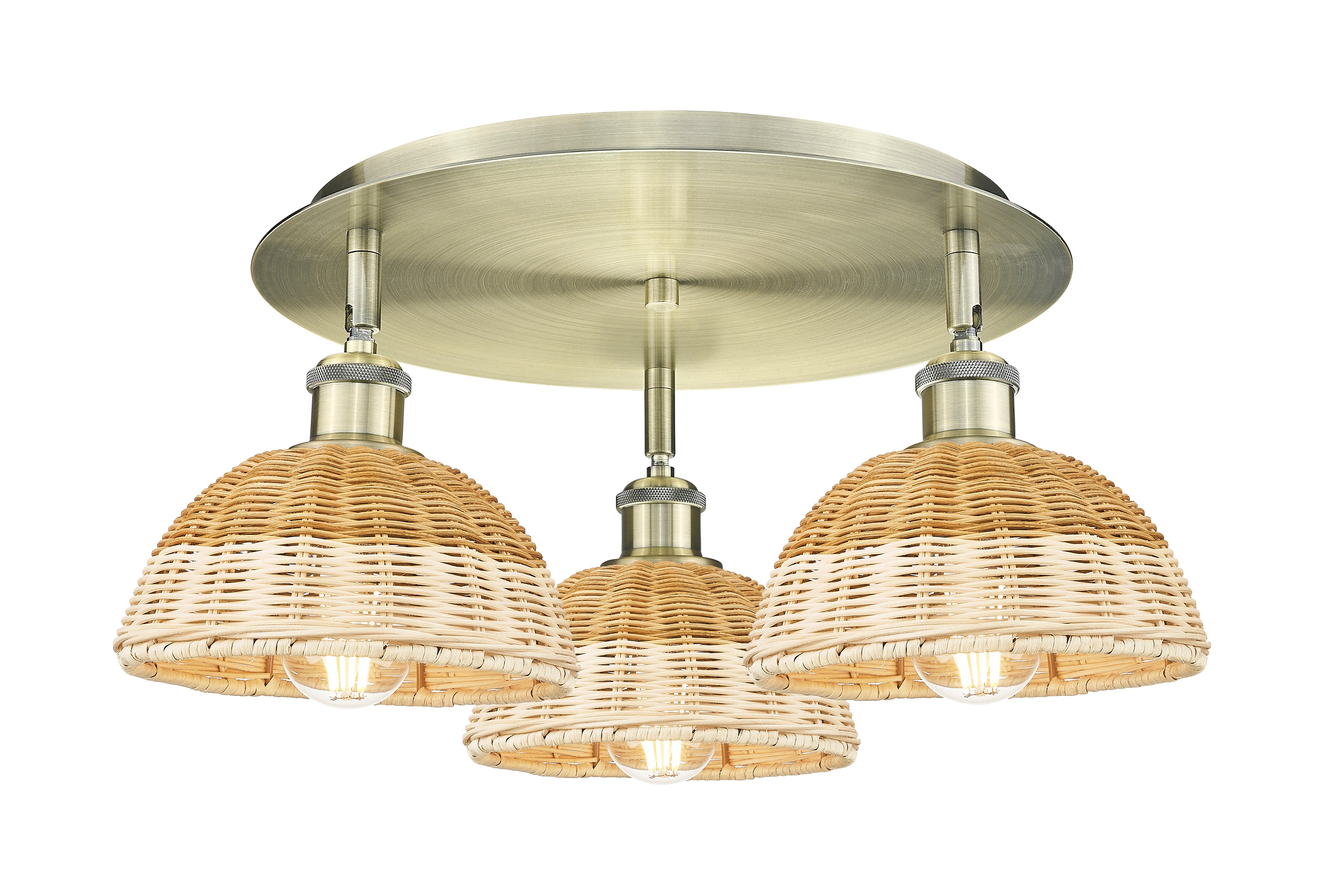 Ballston Semi-Flush Satin Nickel Brass