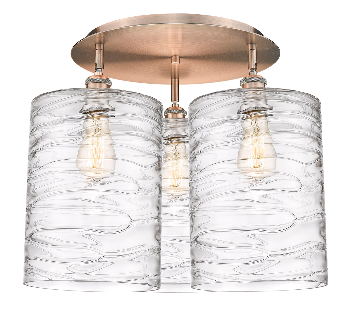 Cobbleskill 21-Inch 3-Light Semi-Flush Mount Dimmable