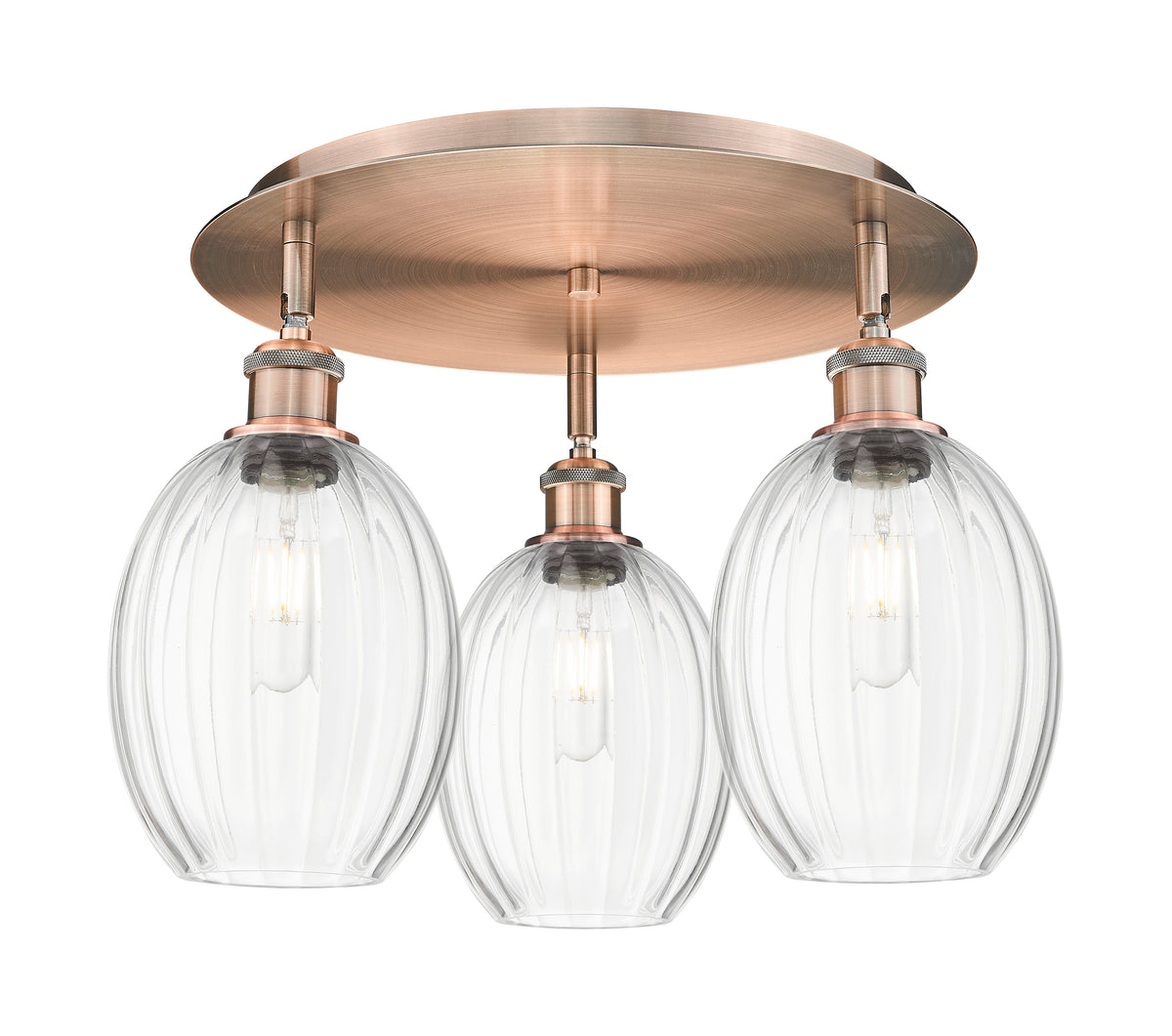 Preston Bulb 18-Inch 3-Light Semi-Flush Mount