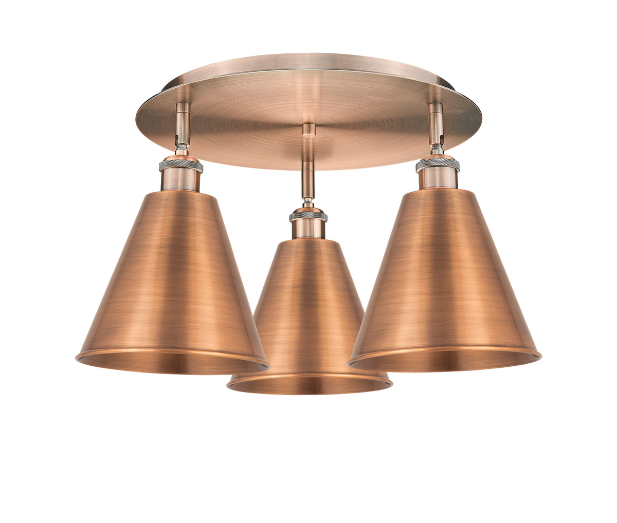 Berkshire Metal 20-Inch 3-Light Semi-Flush Mount