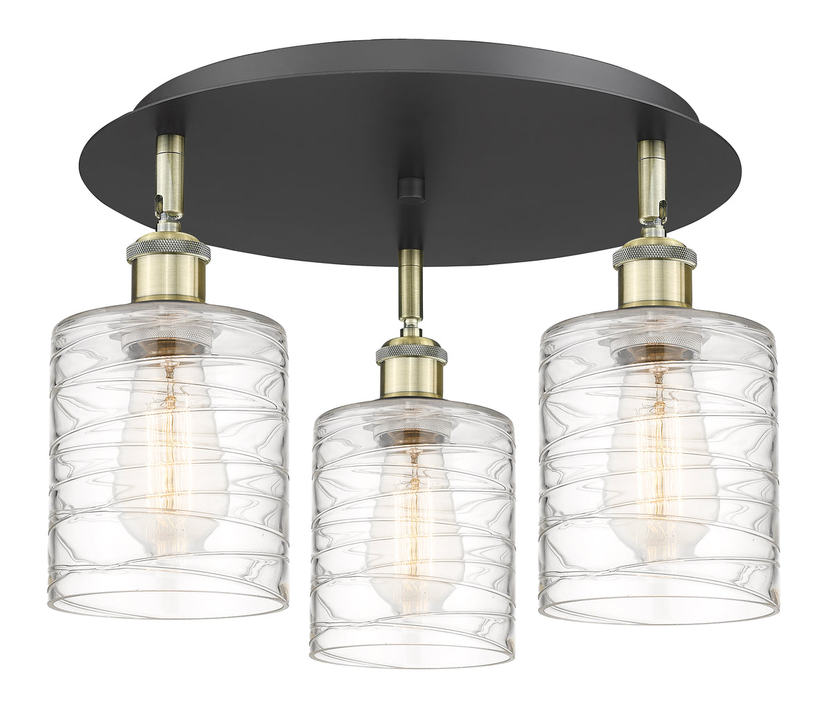 Cobbleskill 17-Inch 3-Light Semi-Flush Mount Dimmable