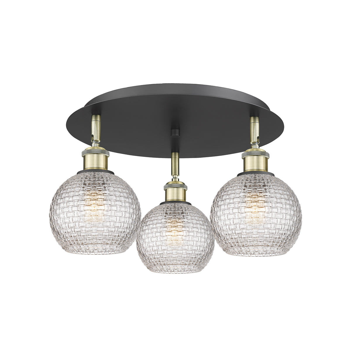 Athens 18-Inch 3-Light Semi-Flush Mount 9.125-Inch High