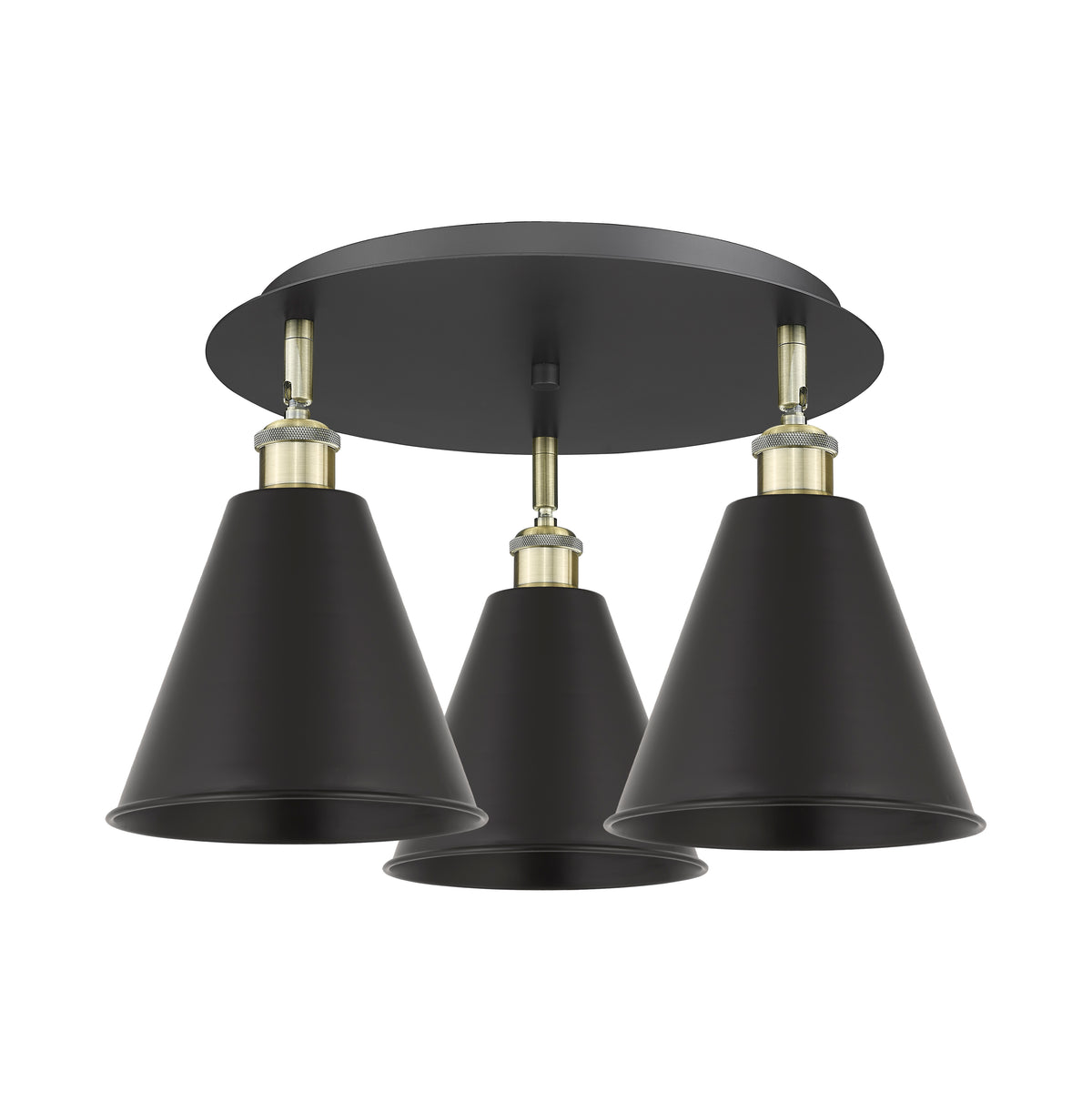 Berkshire Metal 20-Inch 3-Light Semi-Flush Mount