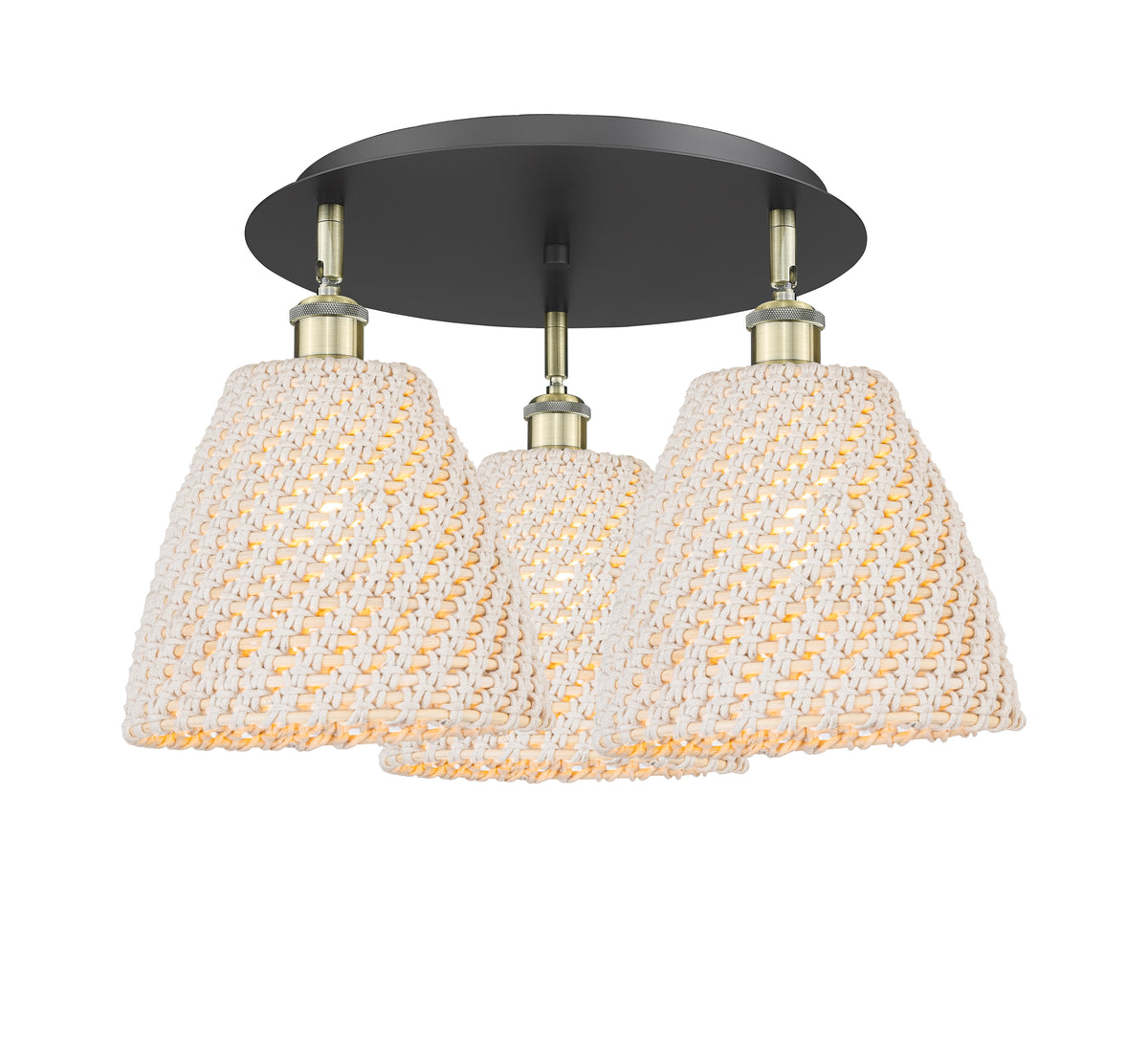 Bristol Natural 21-Inch 3-Light Semi-Flush Mount