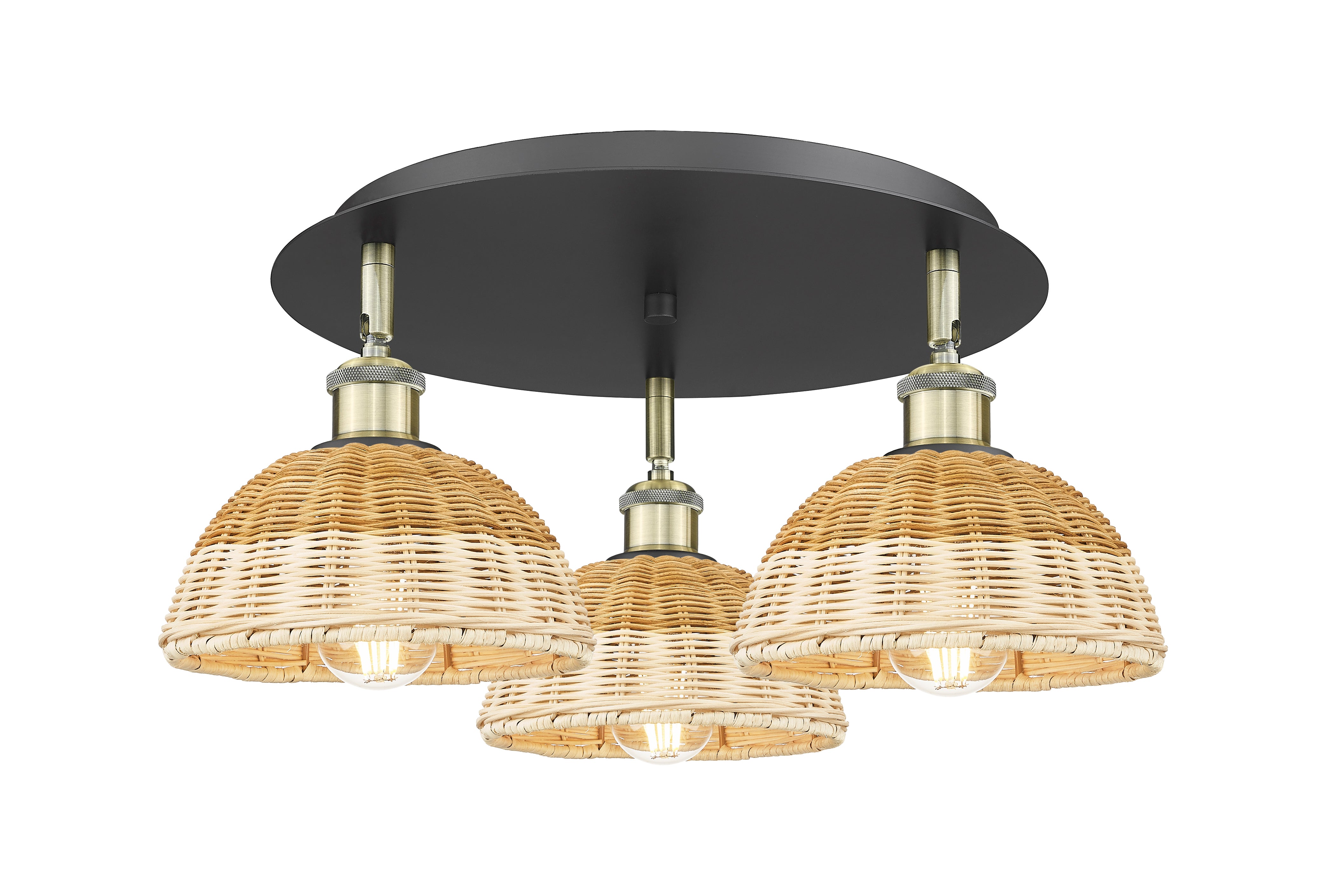 Ballston Semi-Flush Satin Nickel Brass