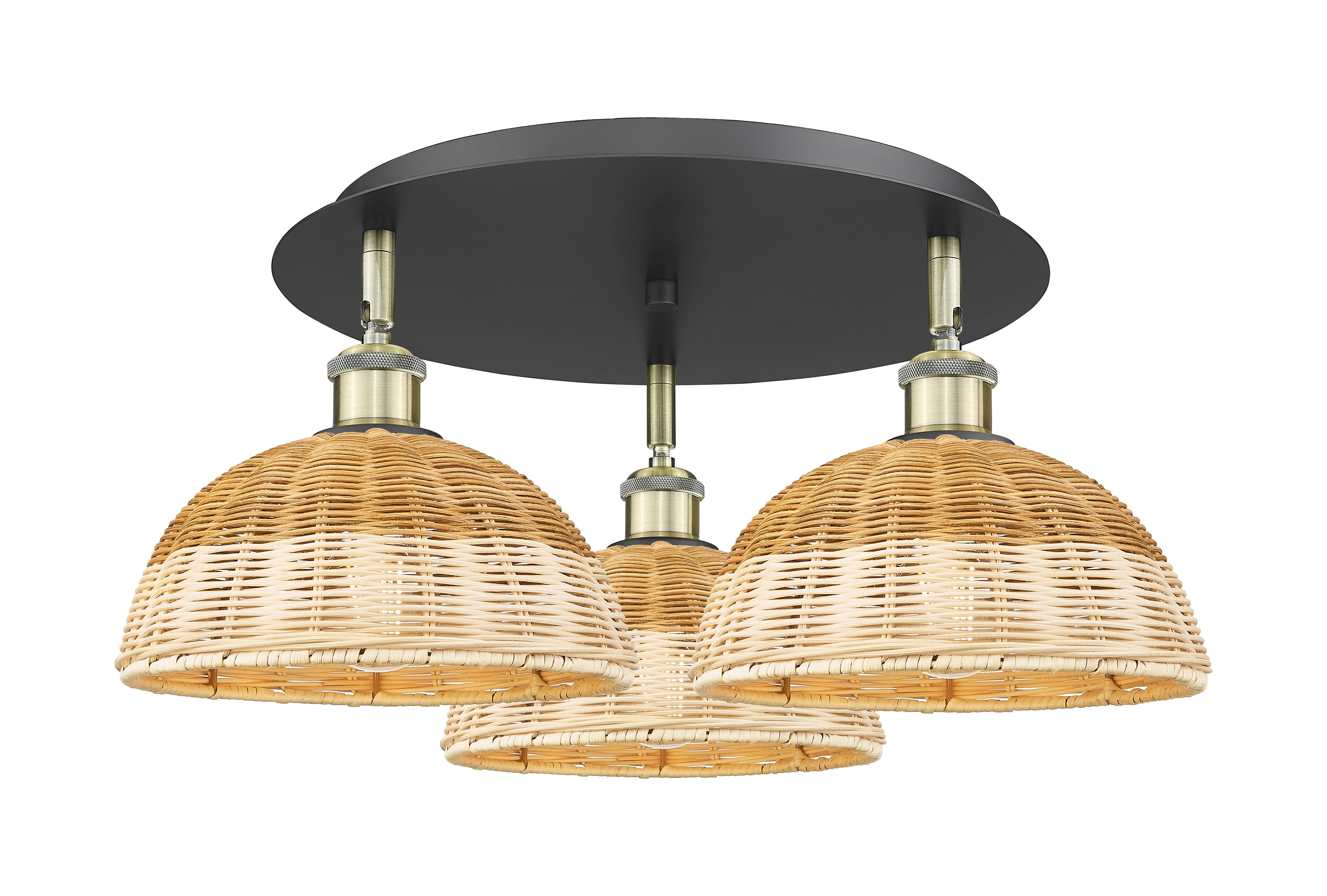 Ballston Semi-Flush Mount Satin Nickel Glass