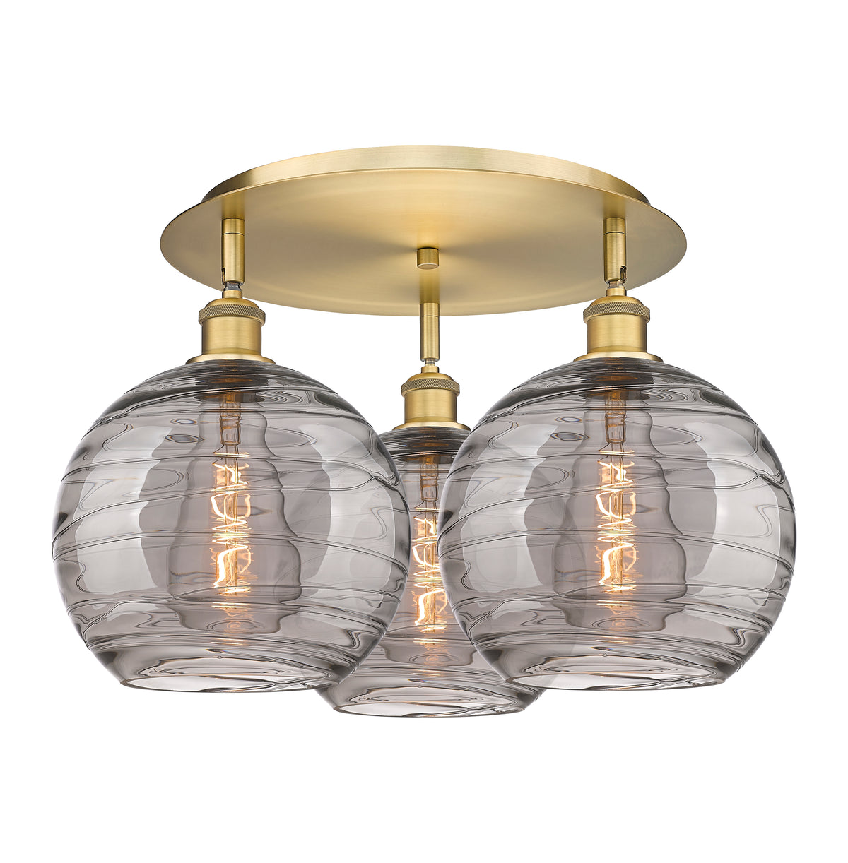 Athens Deco Swirl 22-Inch 3-Light Semi-Flush Mount
