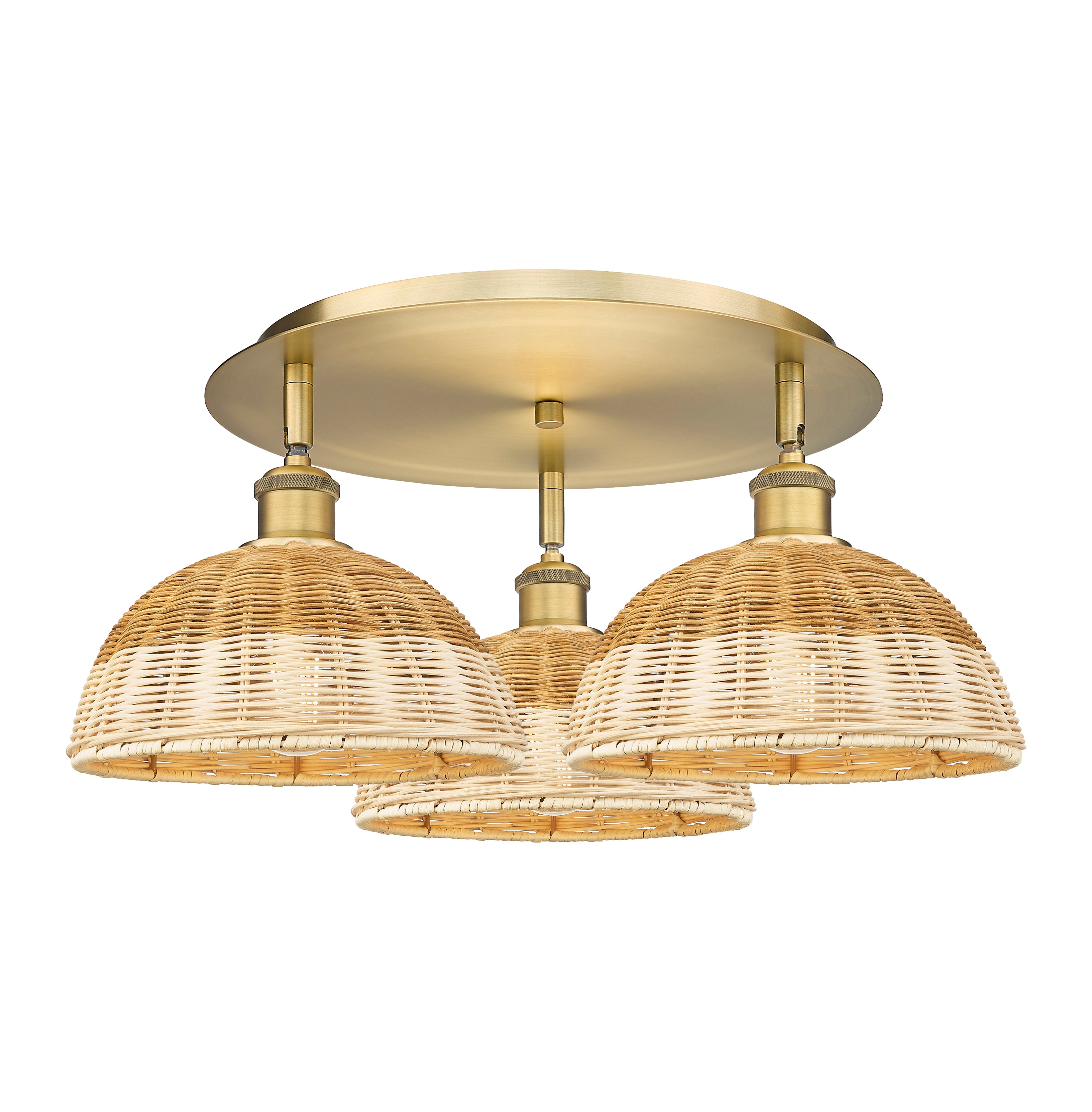 Ballston Semi-Flush Mount Satin Nickel Glass