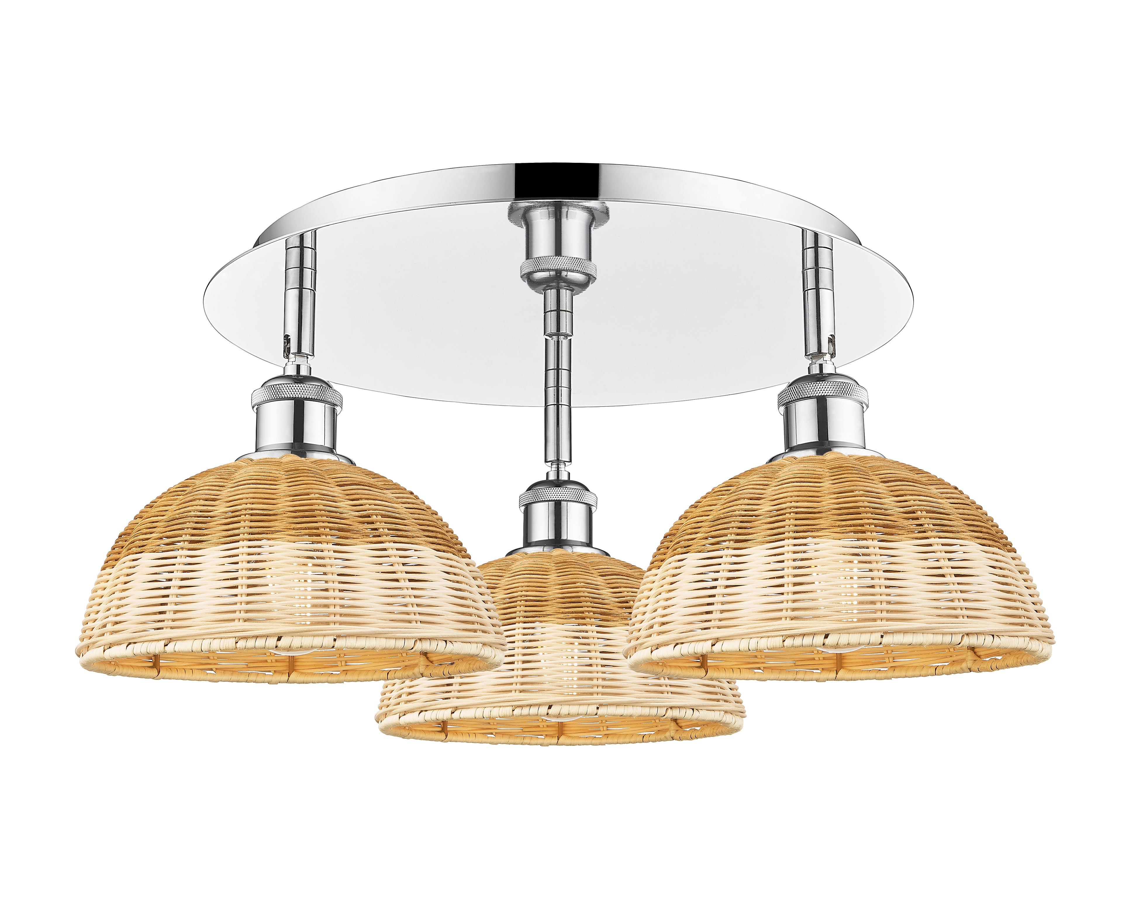 Ballston Semi-Flush Mount Satin Nickel Glass