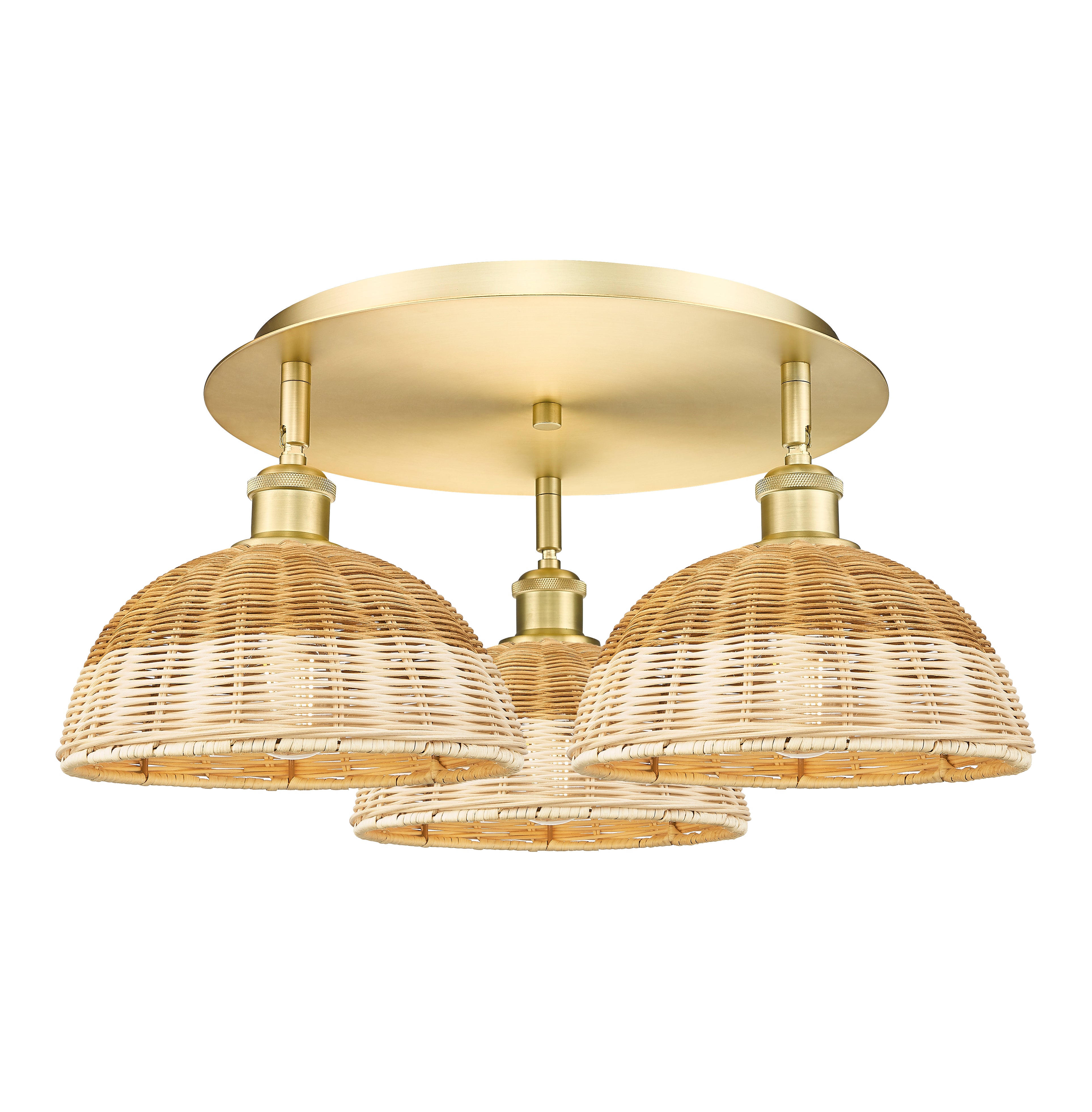 Ballston Semi-Flush Mount Satin Nickel Glass