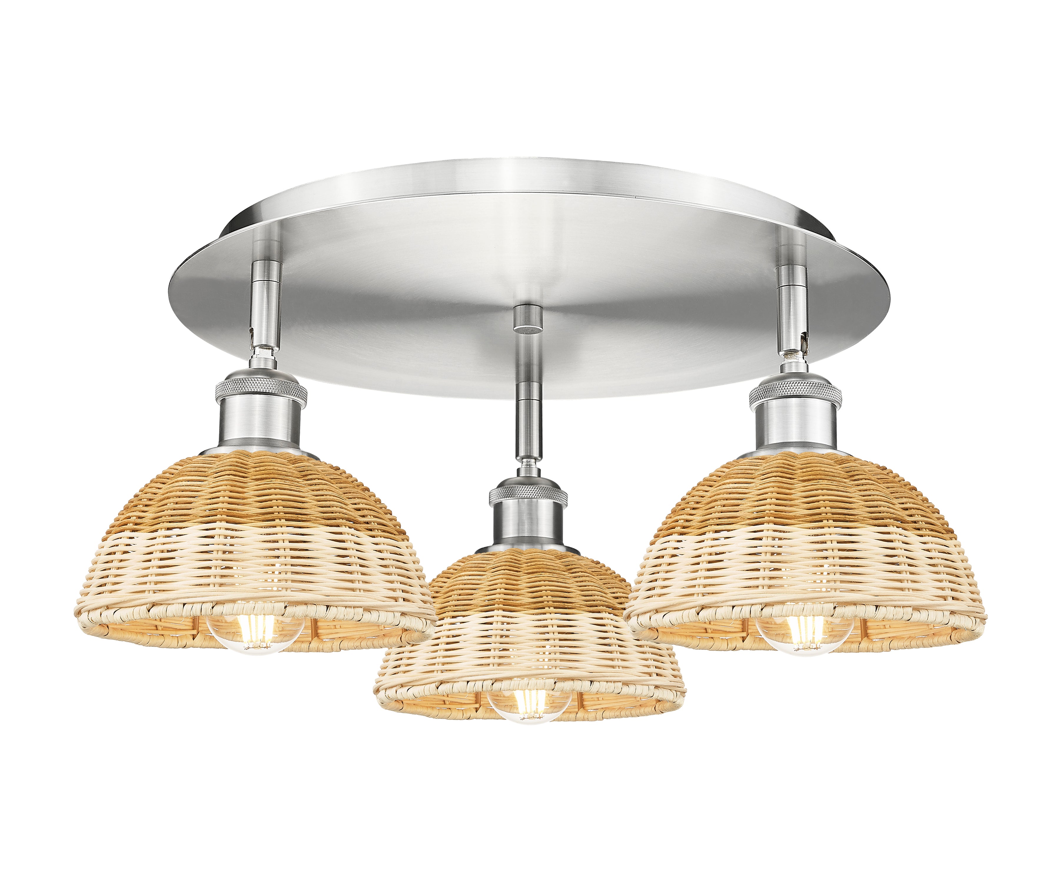 Ballston Semi-Flush Satin Nickel Brass