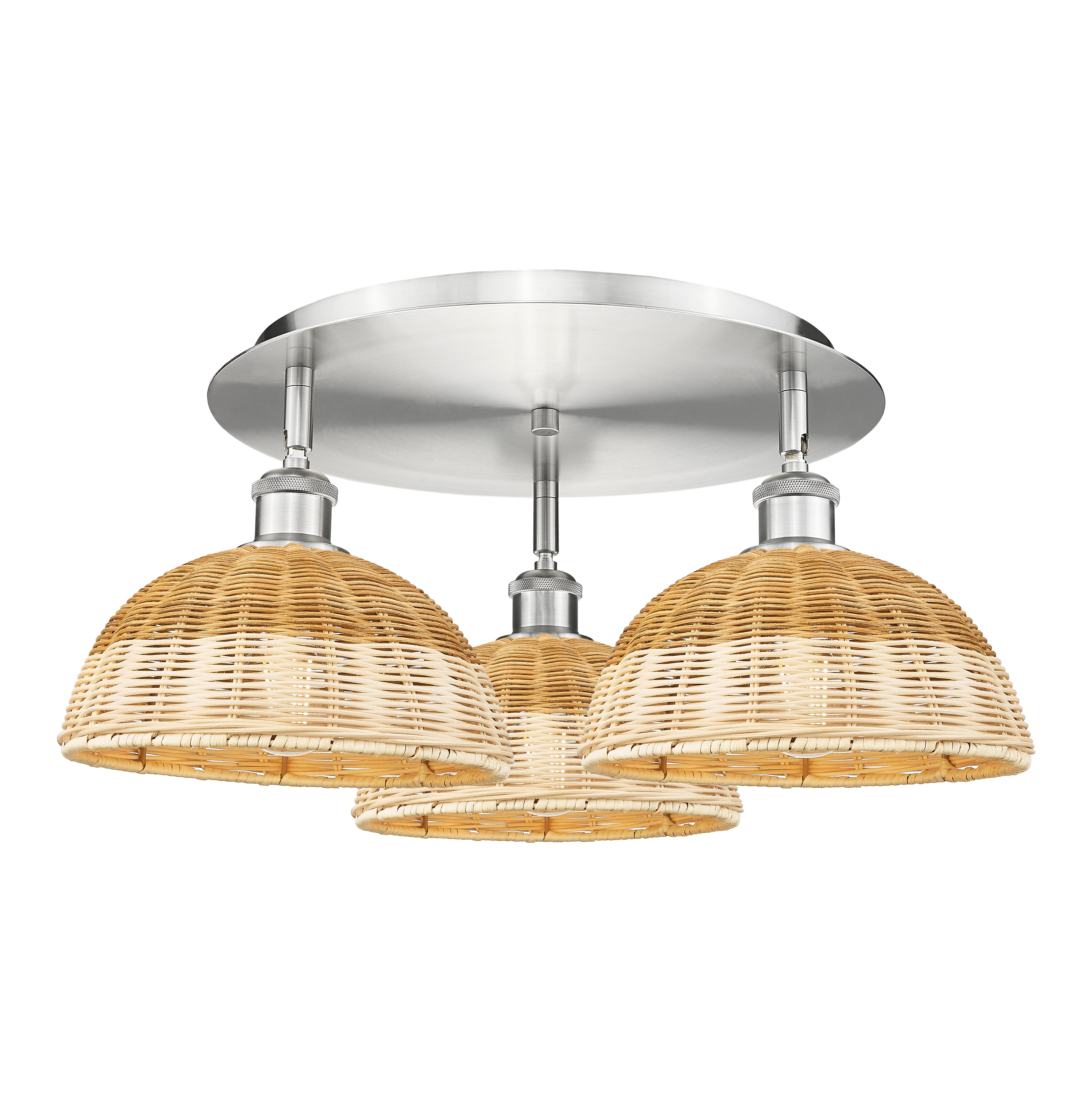 Ballston Semi-Flush Mount Satin Nickel Glass