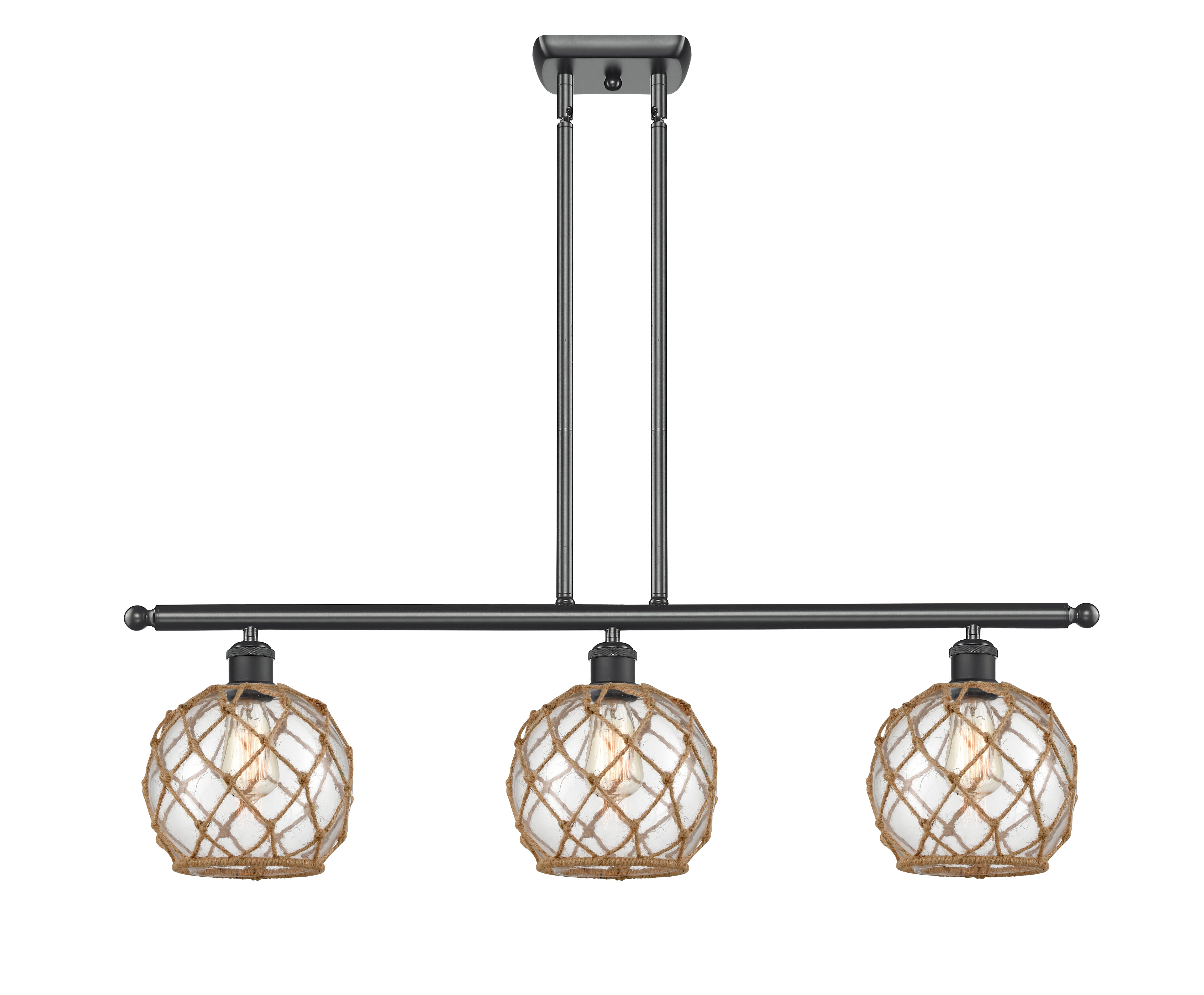 Ballston Island Light Cast Brass Steel Glass
