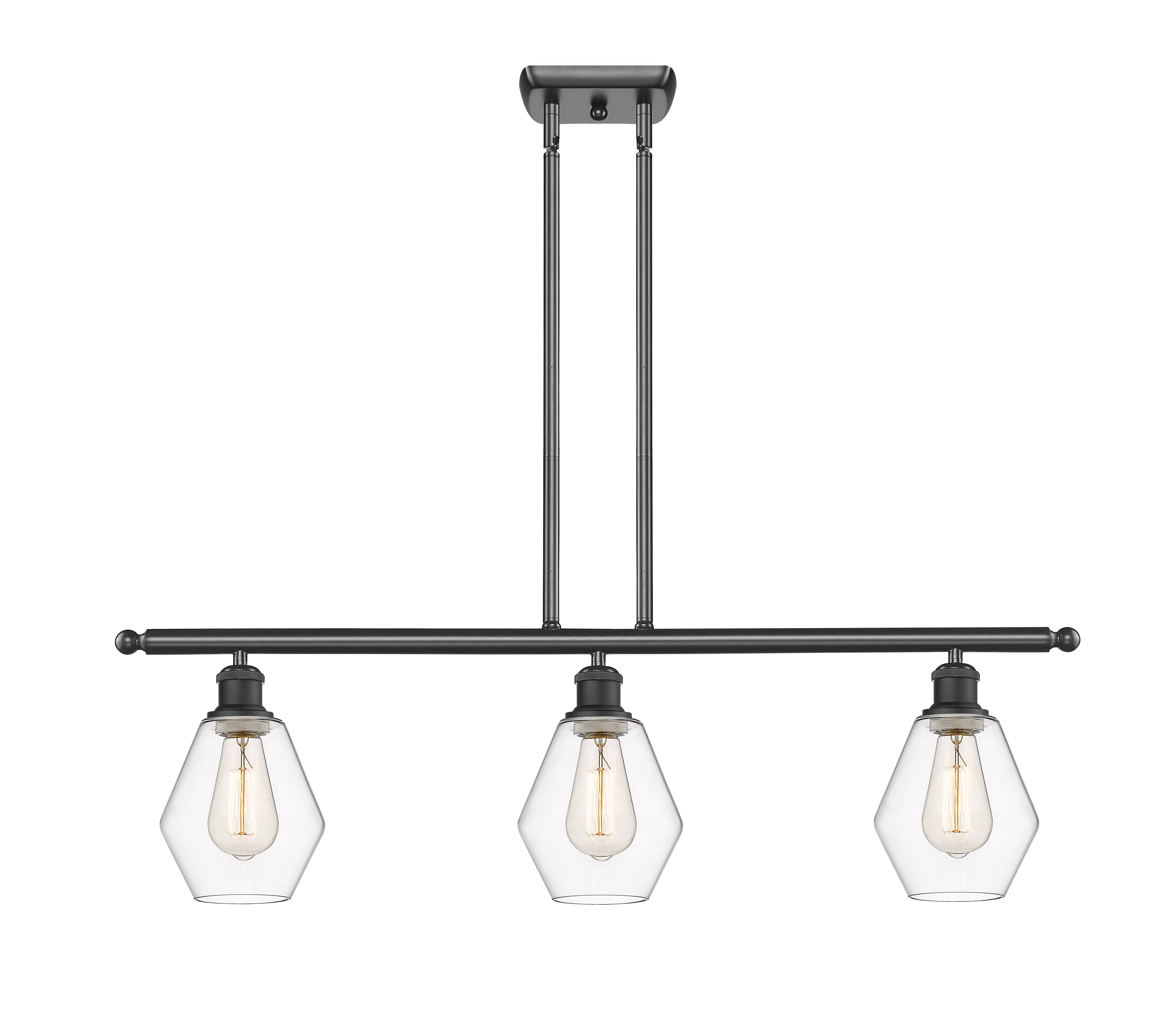 Ballston Island Light Cast Brass Glass Steel