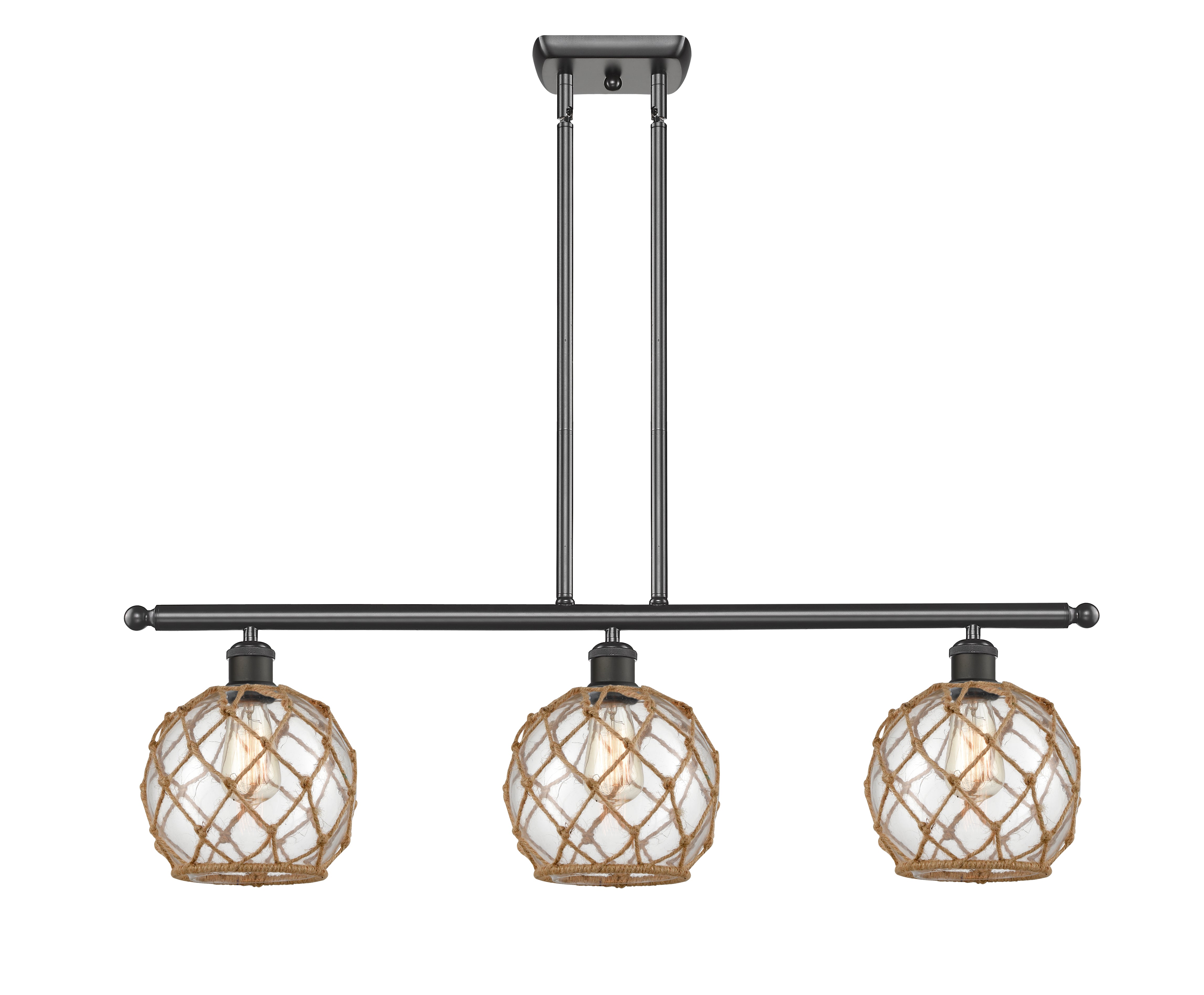 Ballston Island Light Cast Brass Steel Glass