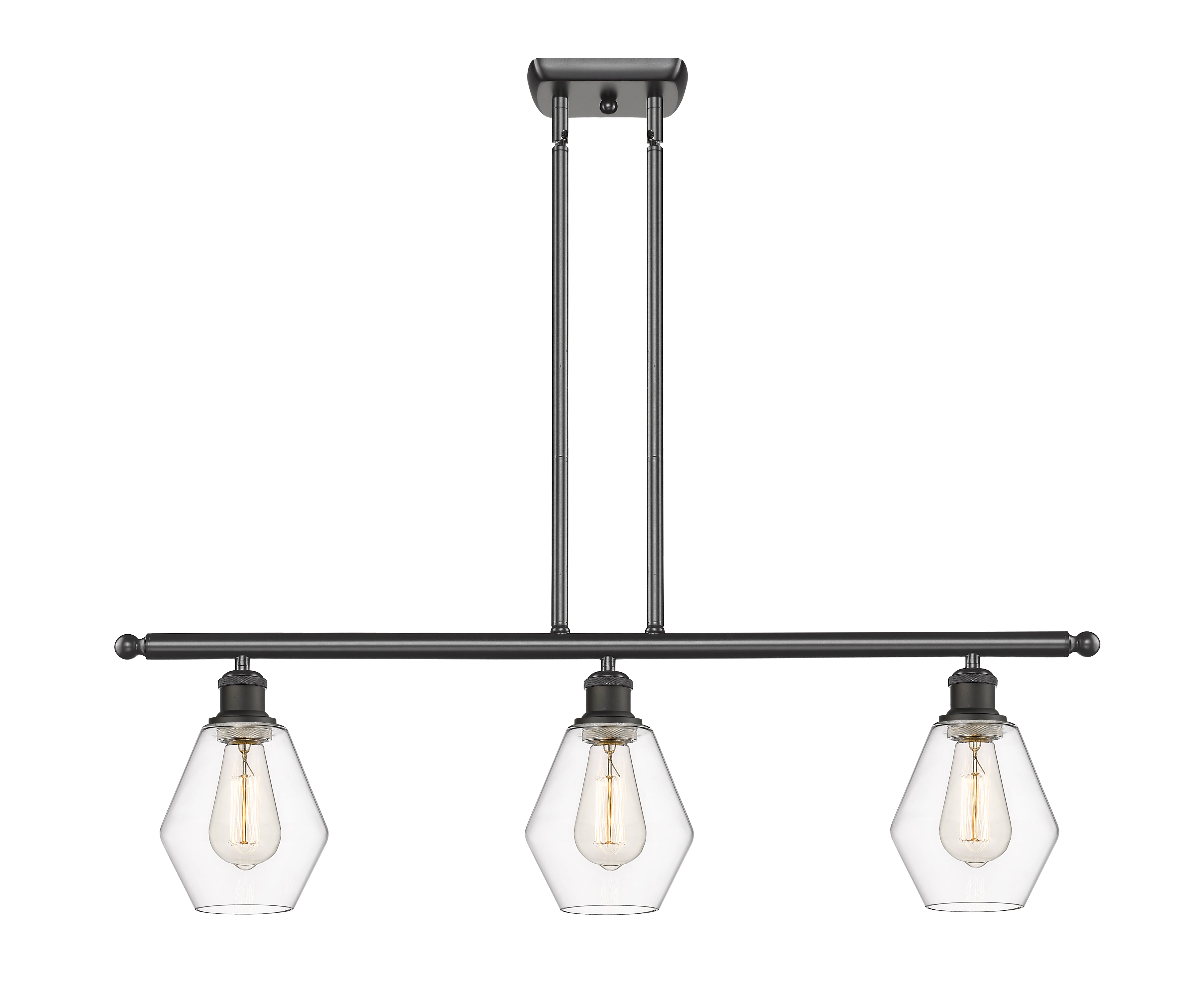 Ballston Island Light Cast Brass Glass Steel