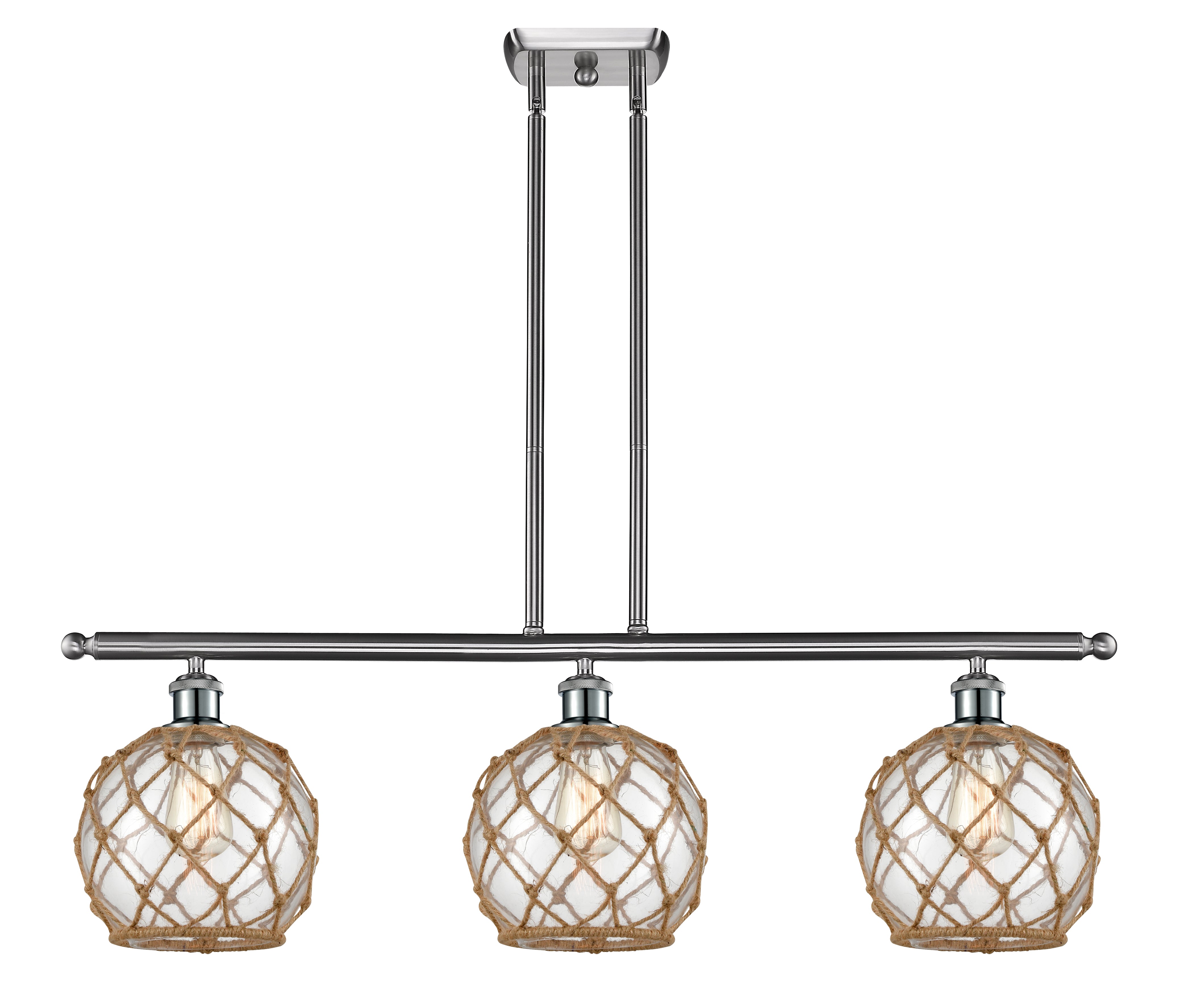 Ballston Island Light Cast Brass Steel Glass