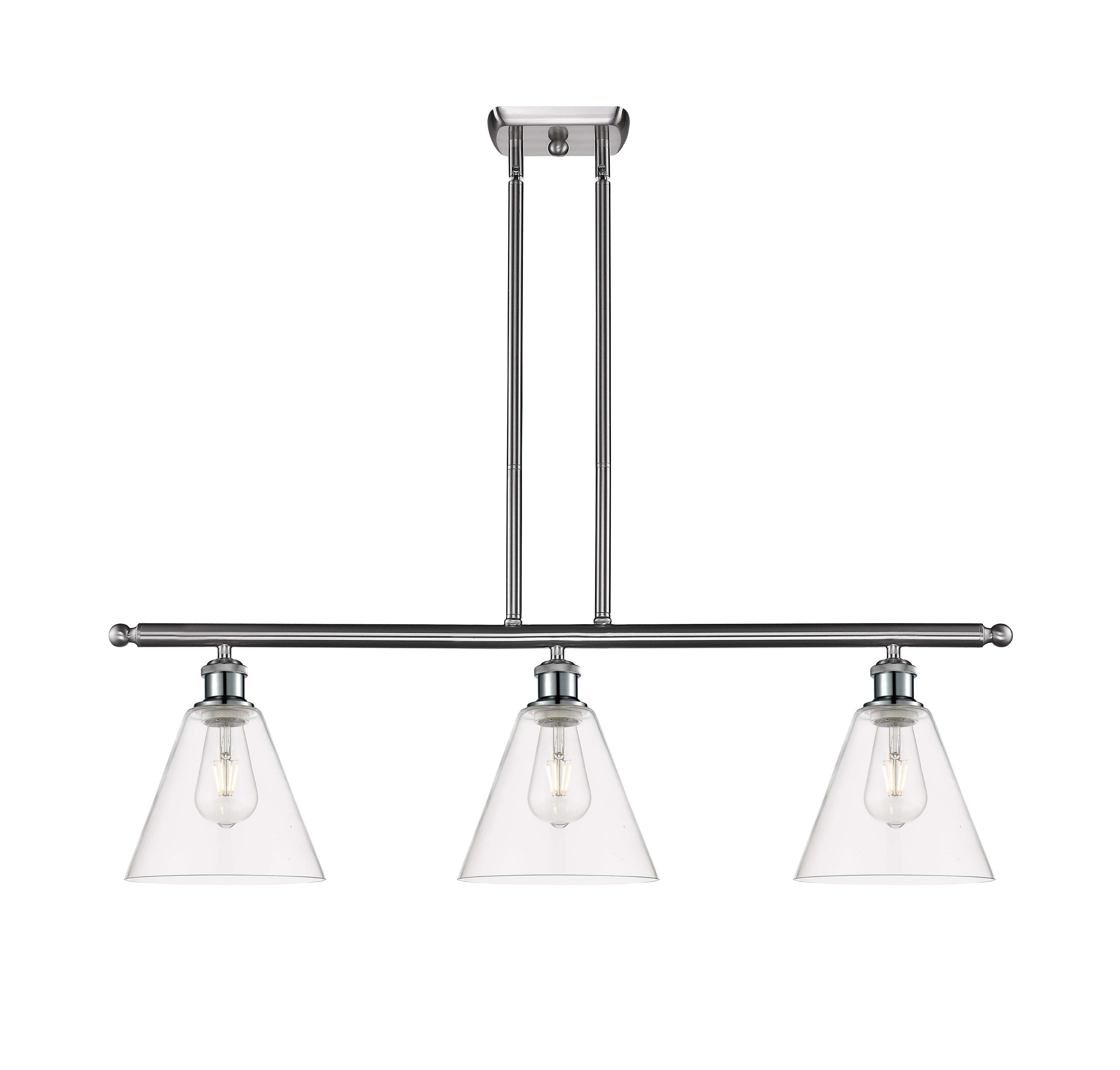 Ballston Island Light Cast Brass Steel Glass