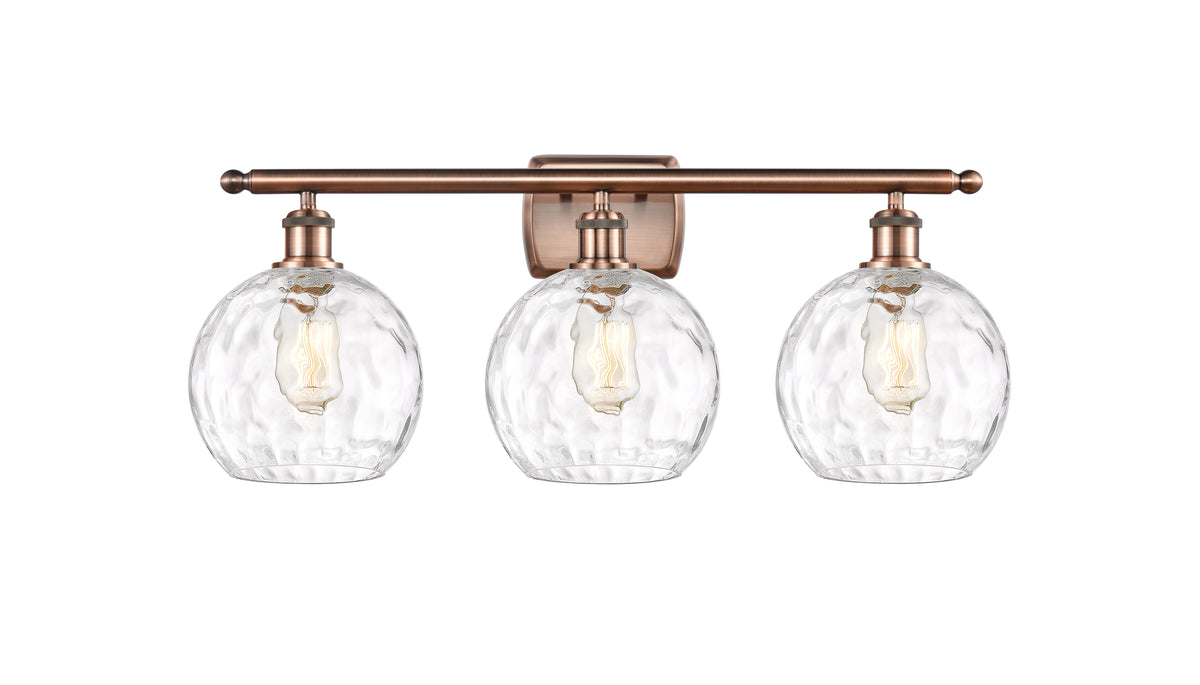Athens Water Glass 28-Inch 3-Light Bath Vanity Light with LED Bulbs