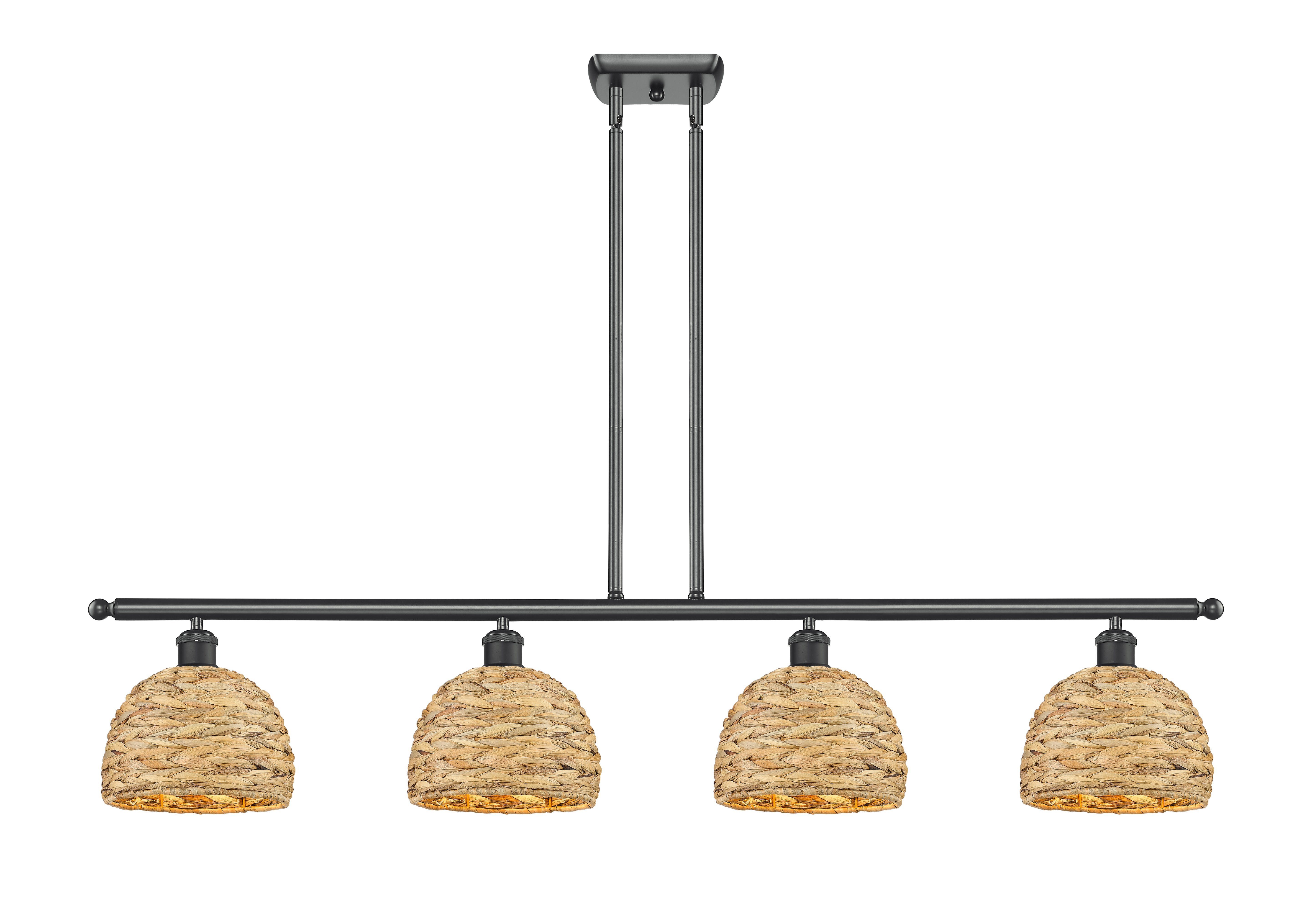 Ballston Island Light Woven Rattan Cast Brass